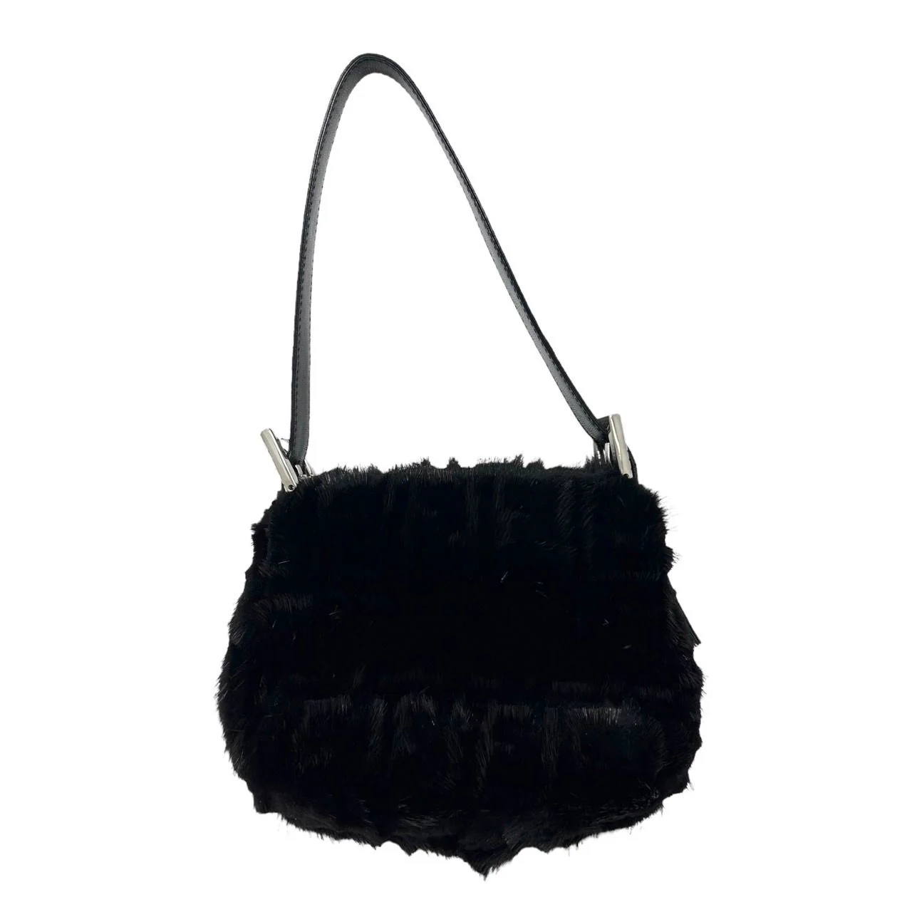 Fendi Black Mink Mini Baguette - Image 2