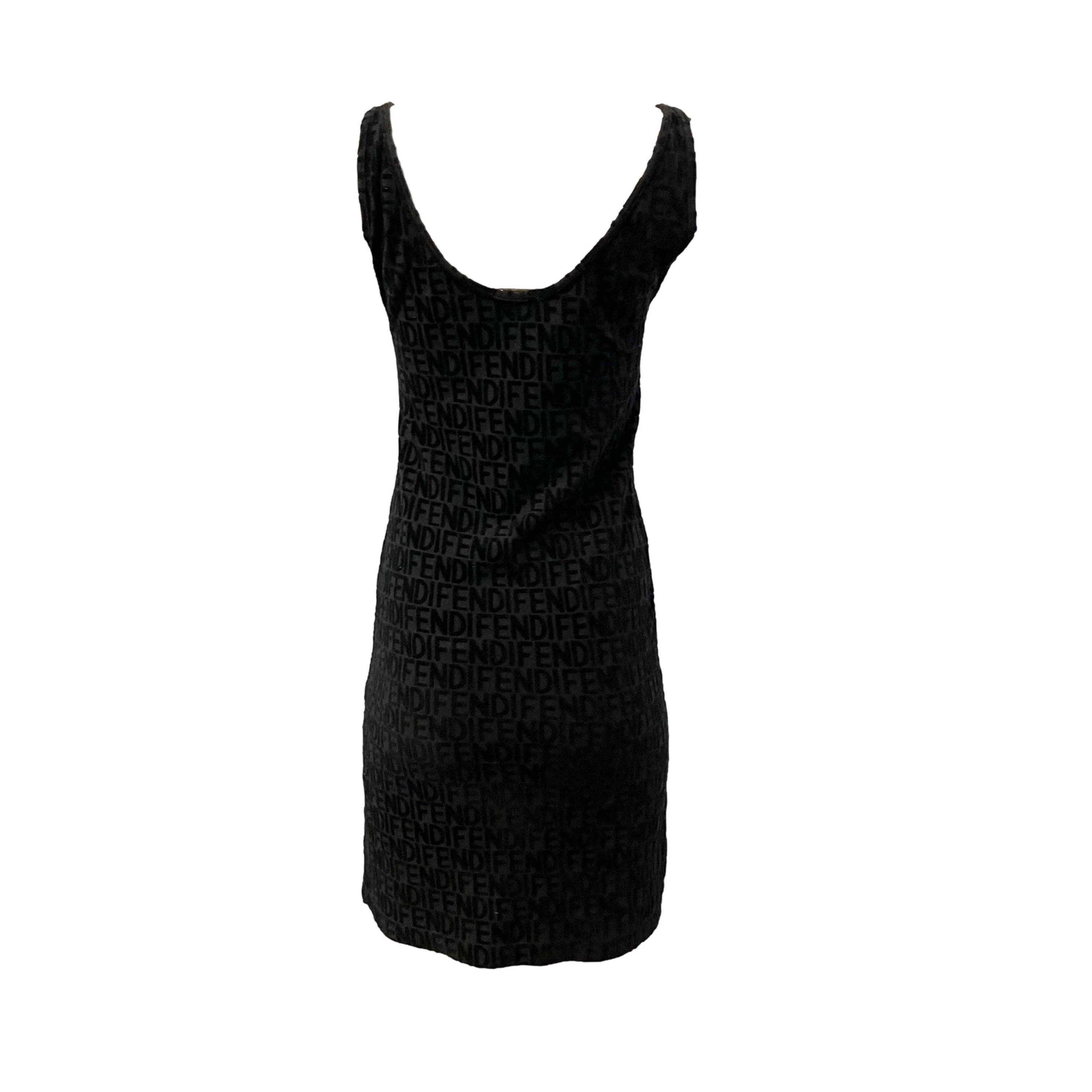 Fendi Black Logo Terrycloth Dress - Image 2