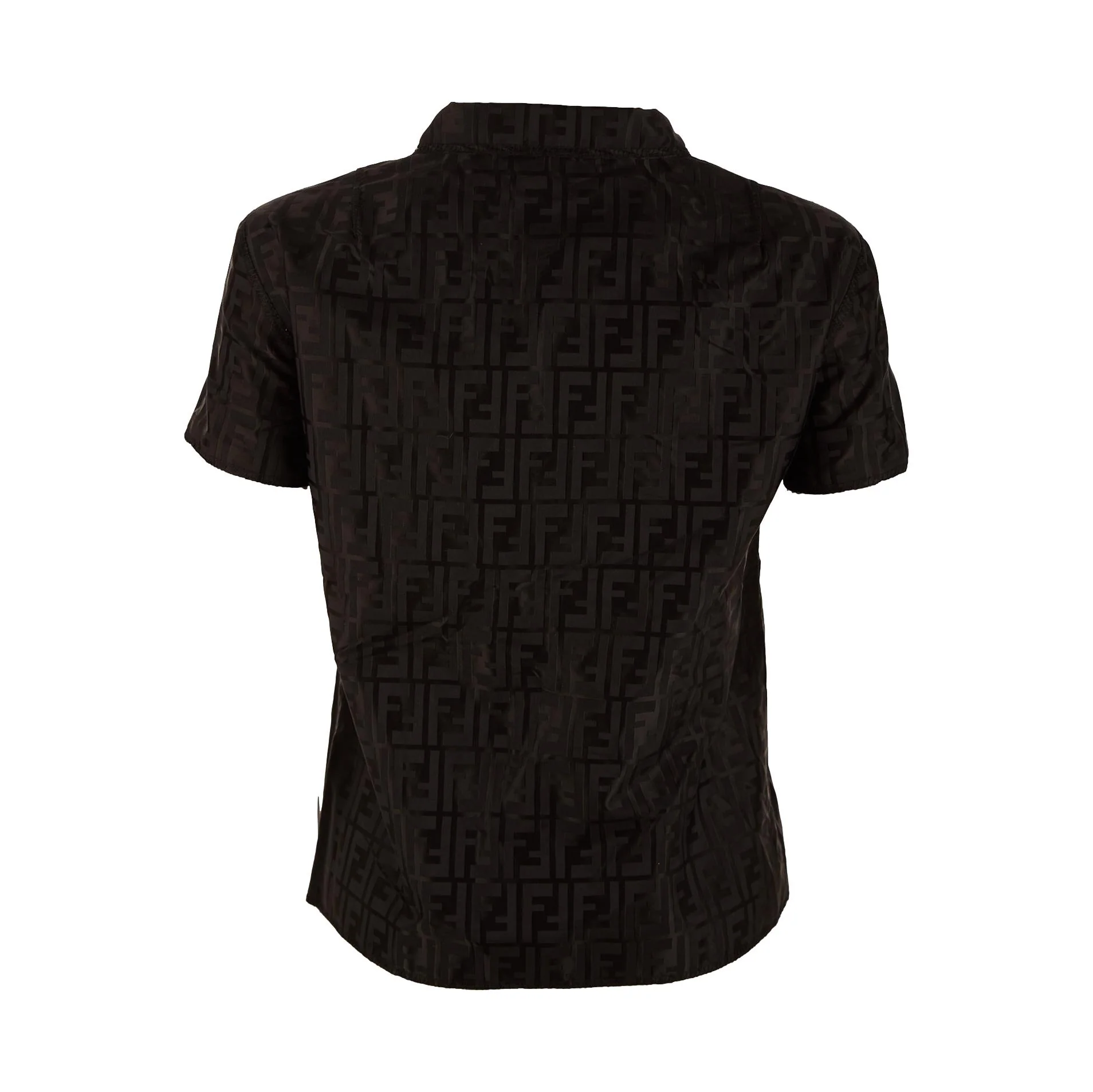 Fendi Black Nylon Logo Zipper Top - Image 2
