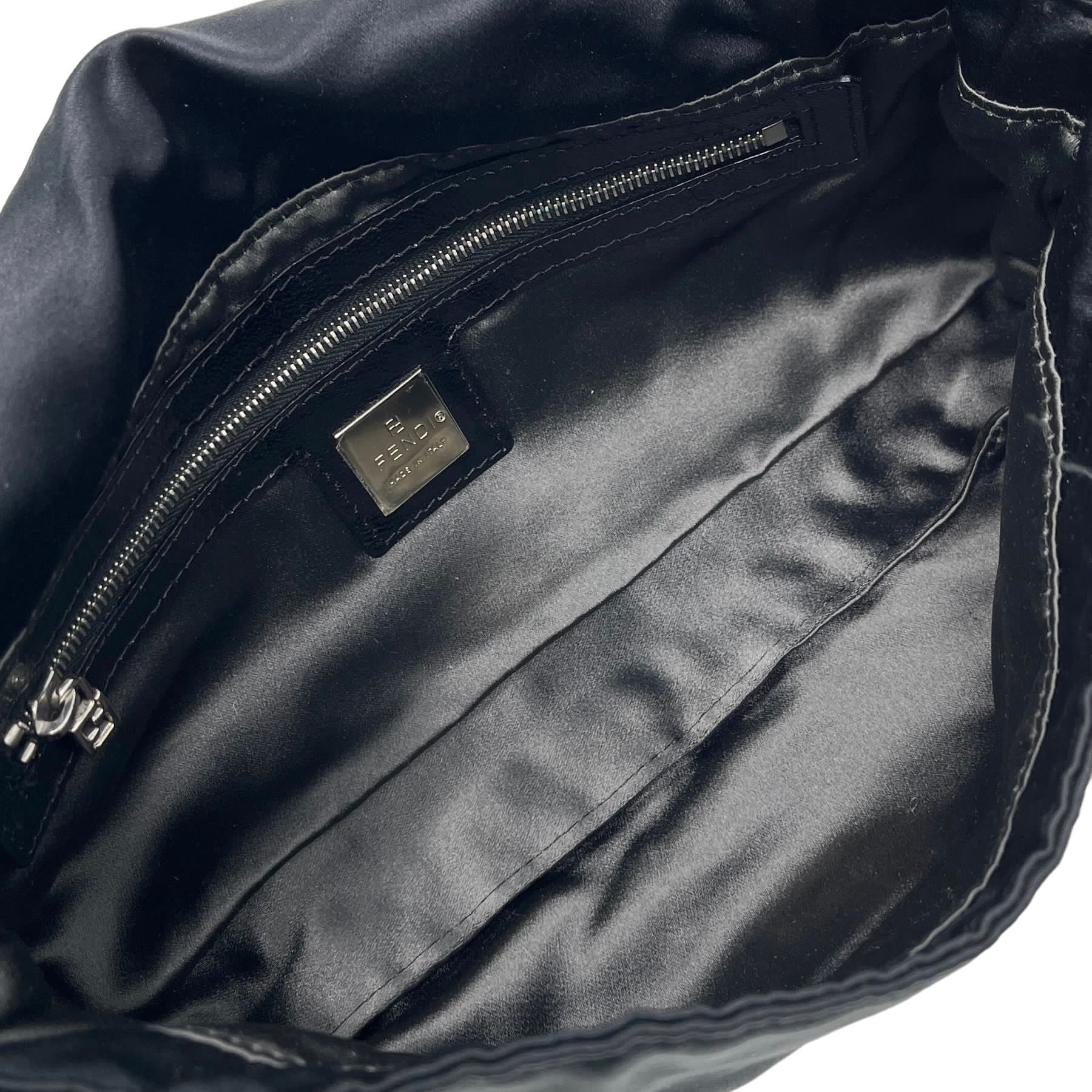 Fendi Black Rhinestone Logo Baguette - Image 3