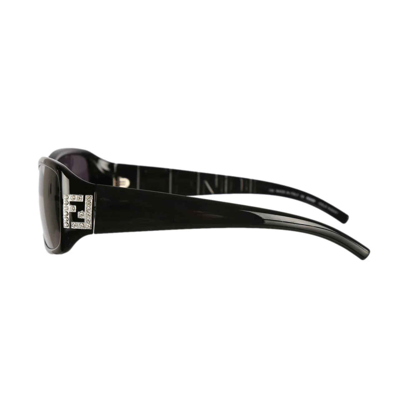Fendi Black Rhinestone Shield Sunglasses - Image 3