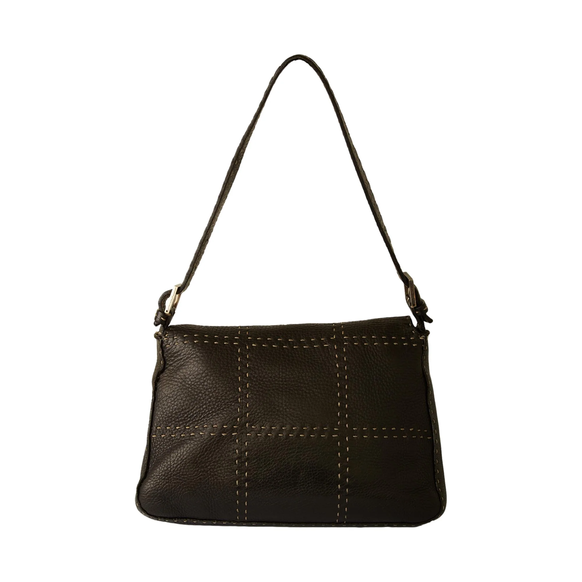Fendi Black Sellier Stitched Mamma Baguette - Image 2
