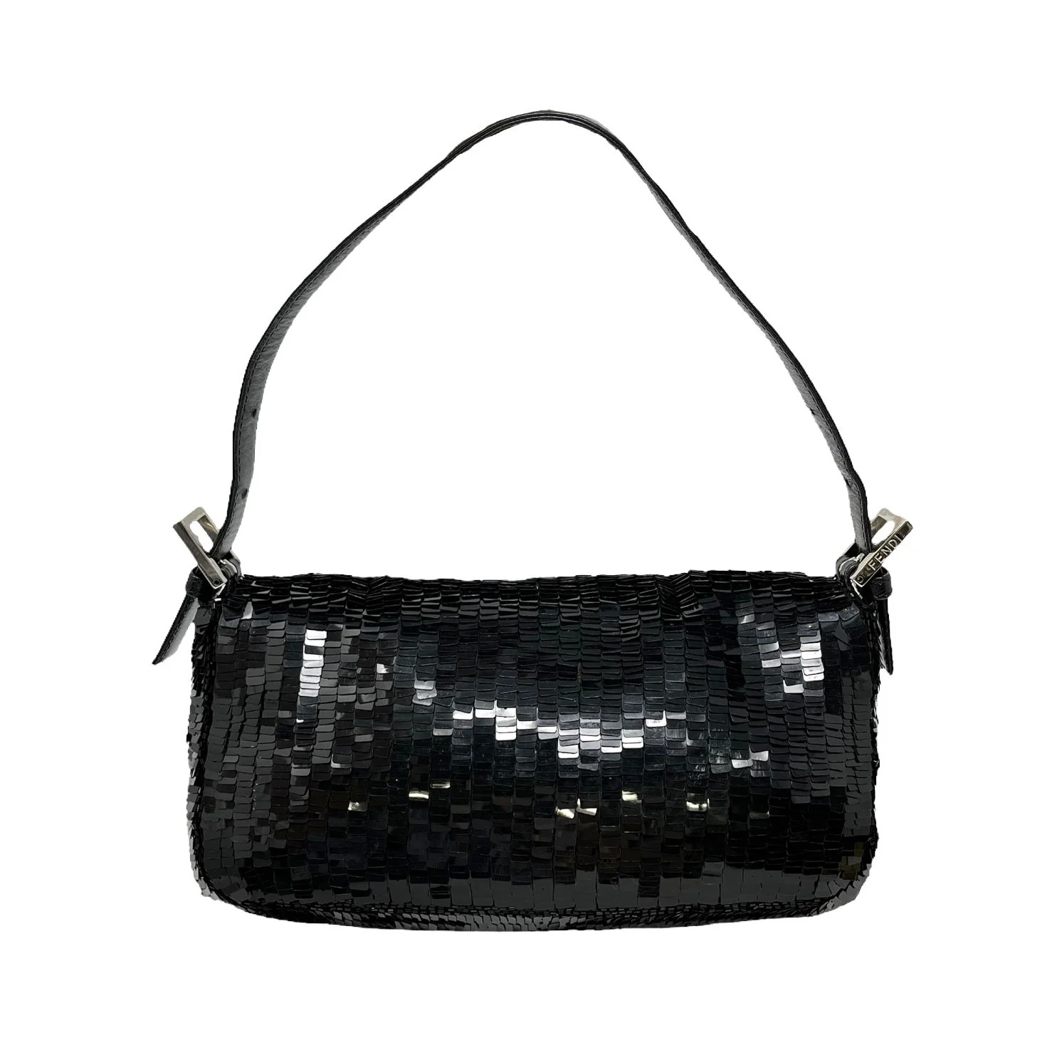 Fendi Black Sequin Baguette Bag - Image 2
