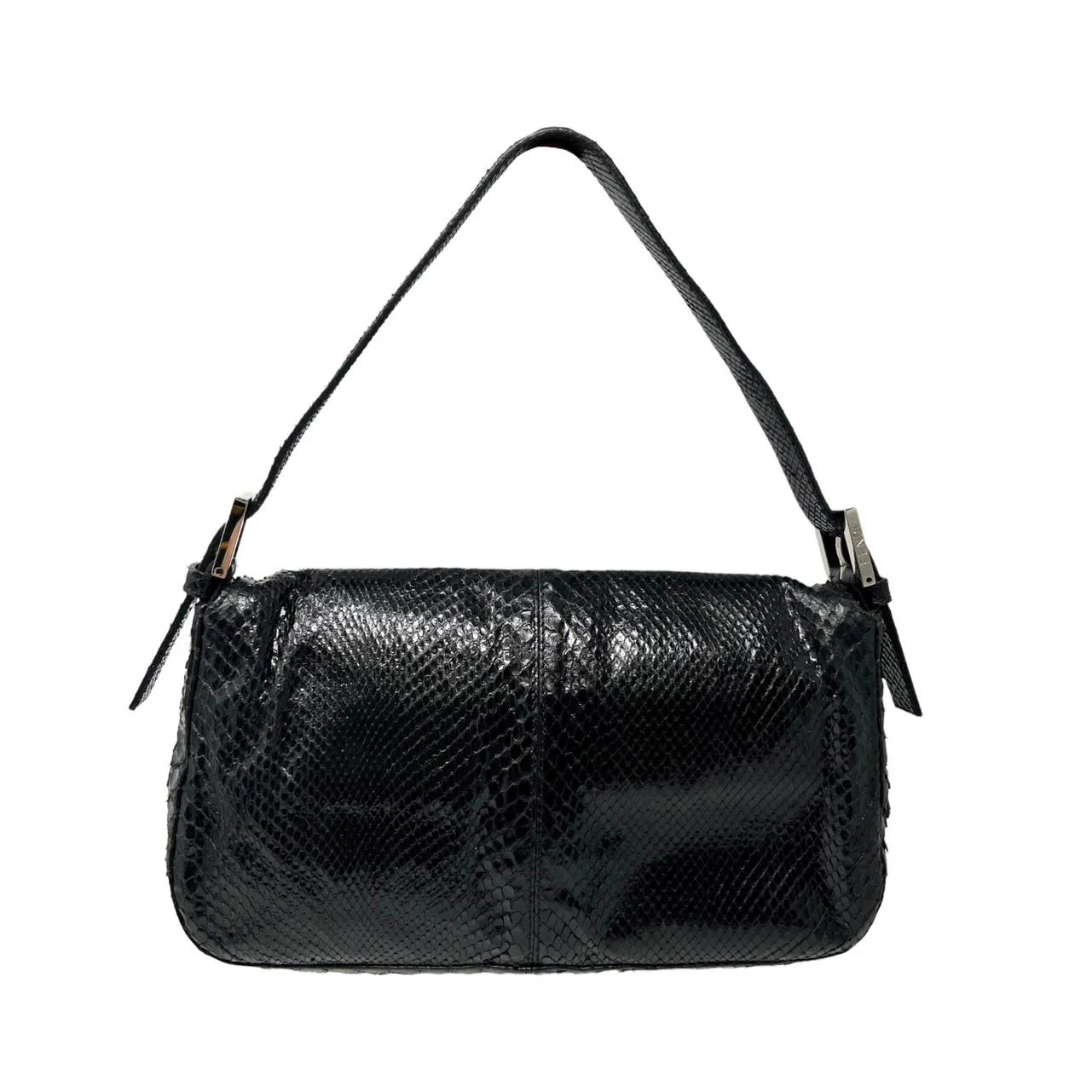 Fendi Black Snakeskin Baguette - Image 2