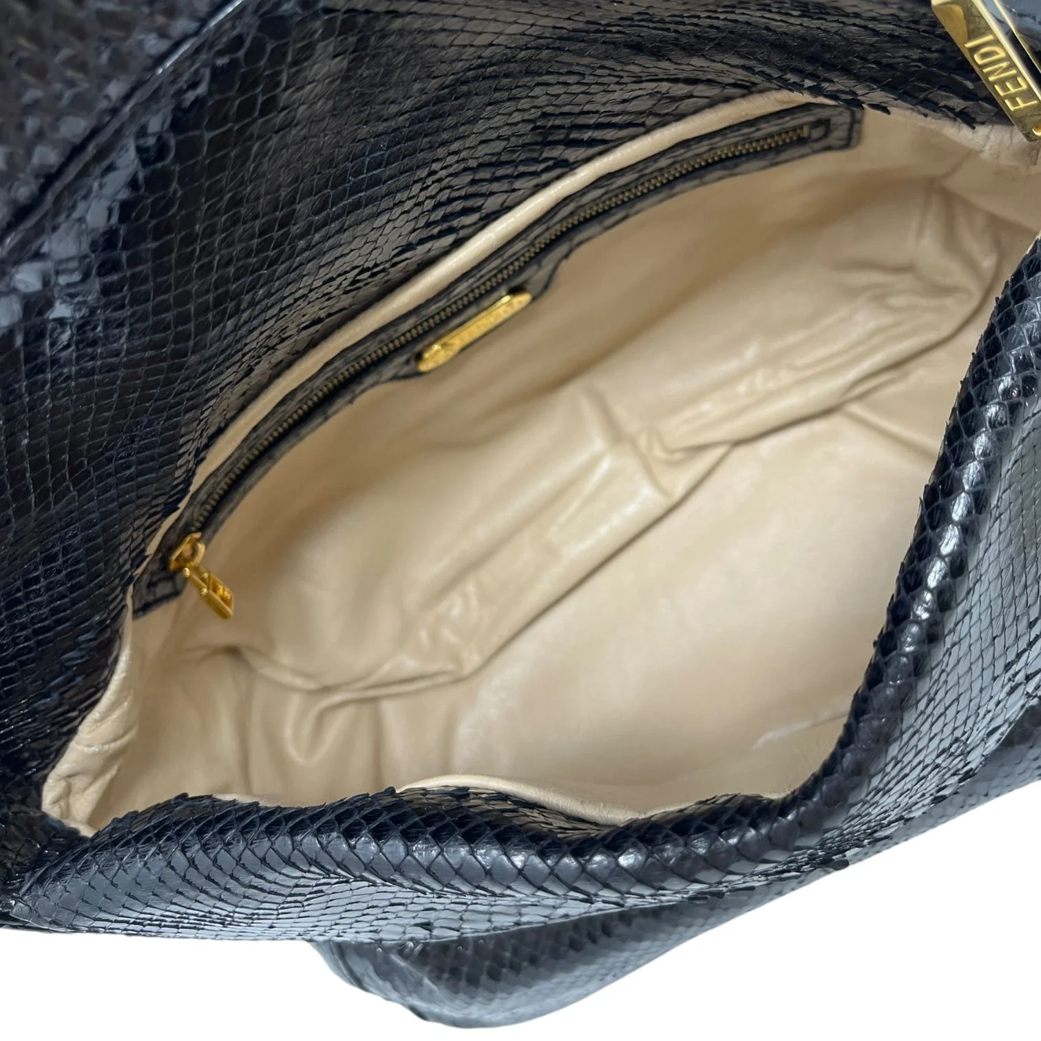 Fendi Black Snakeskin Shoulder Bag - Image 3