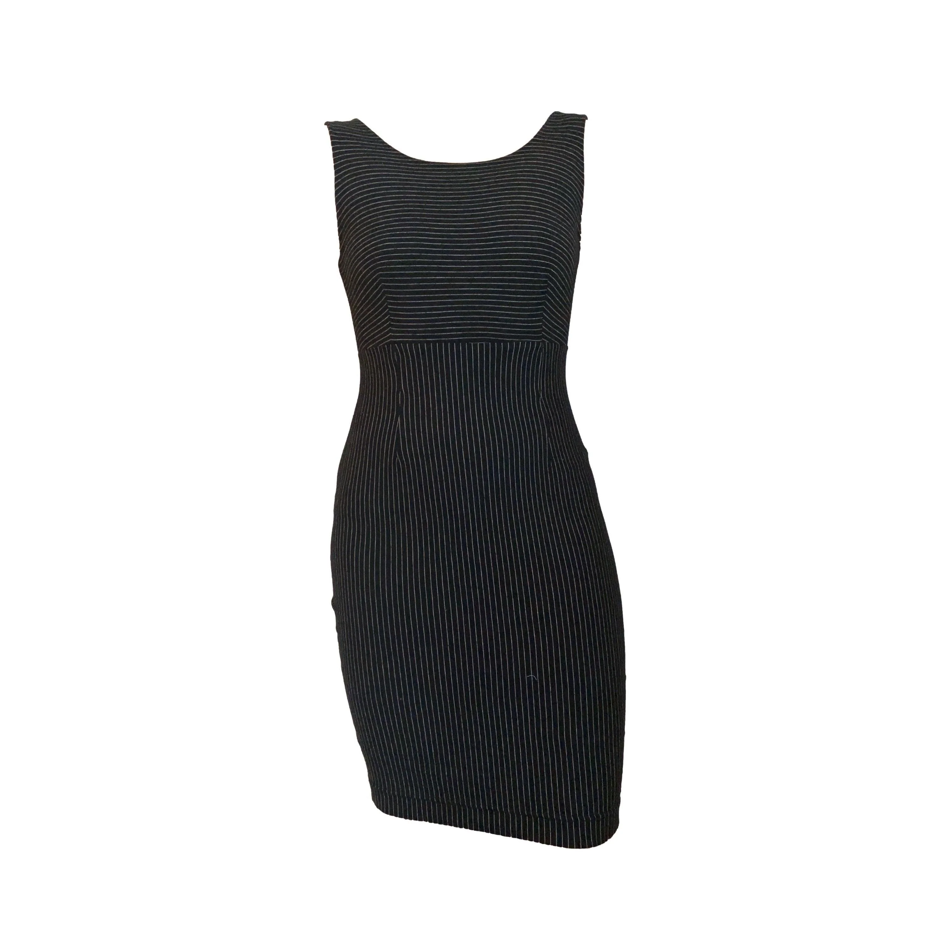 Fendi Black Stripe Stretch Logo Dress - Image 2