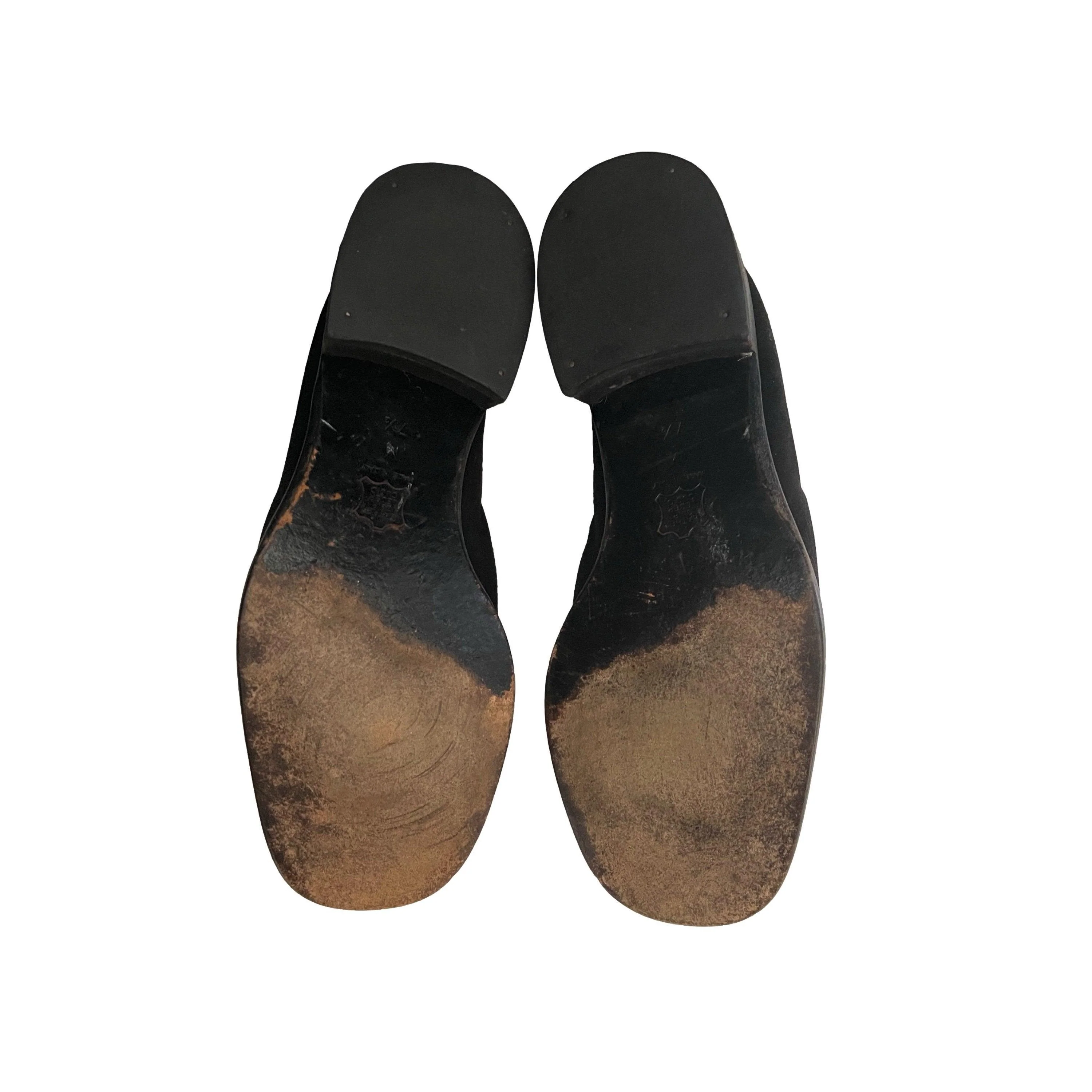 Fendi Black Suede Logo Loafers - Image 2