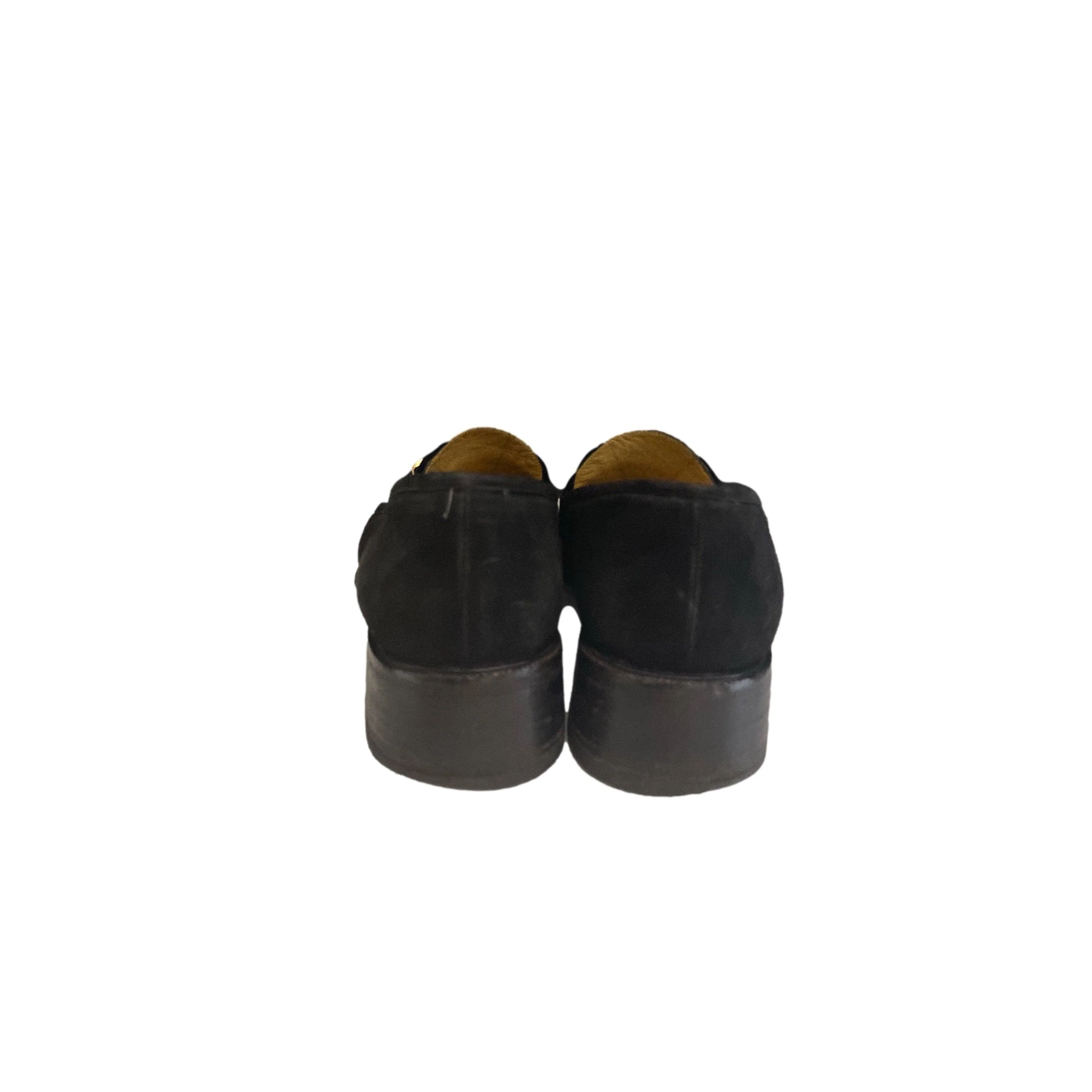 Fendi Black Suede Logo Loafers - Image 3