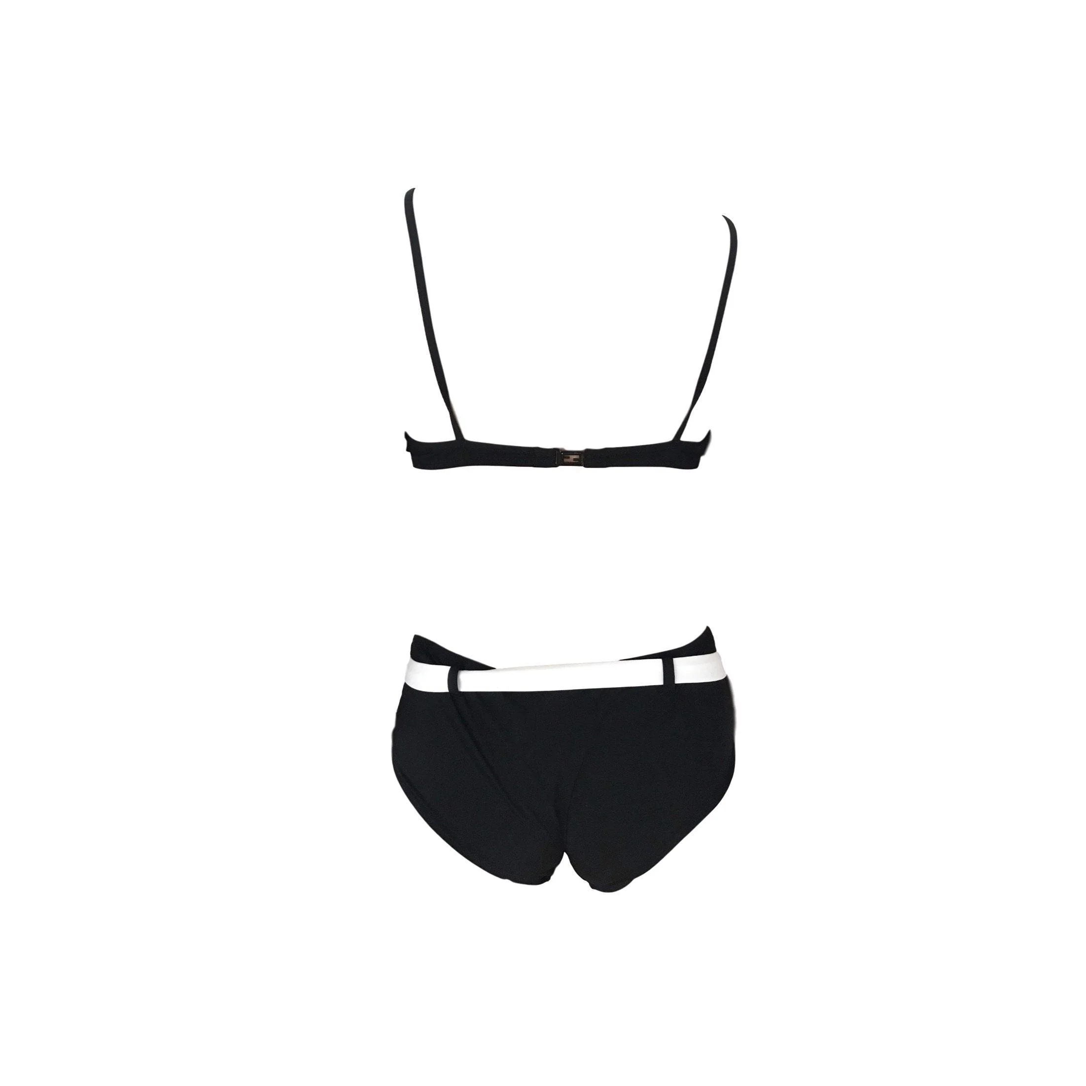 Fendi Black Two Tone Logo Bikini - Image 2