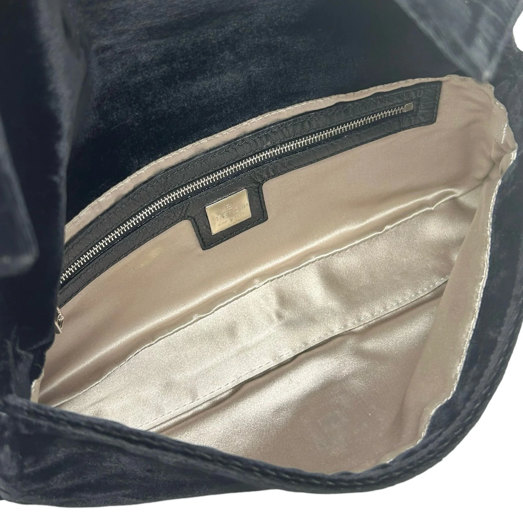 Fendi Black Velvet Baguette - Image 3