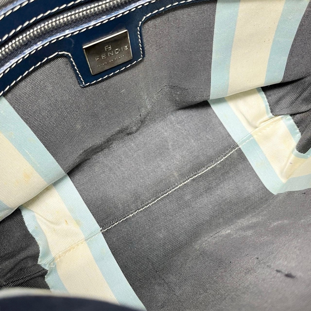 Fendi Blue Canvas Mini Bag - Image 3