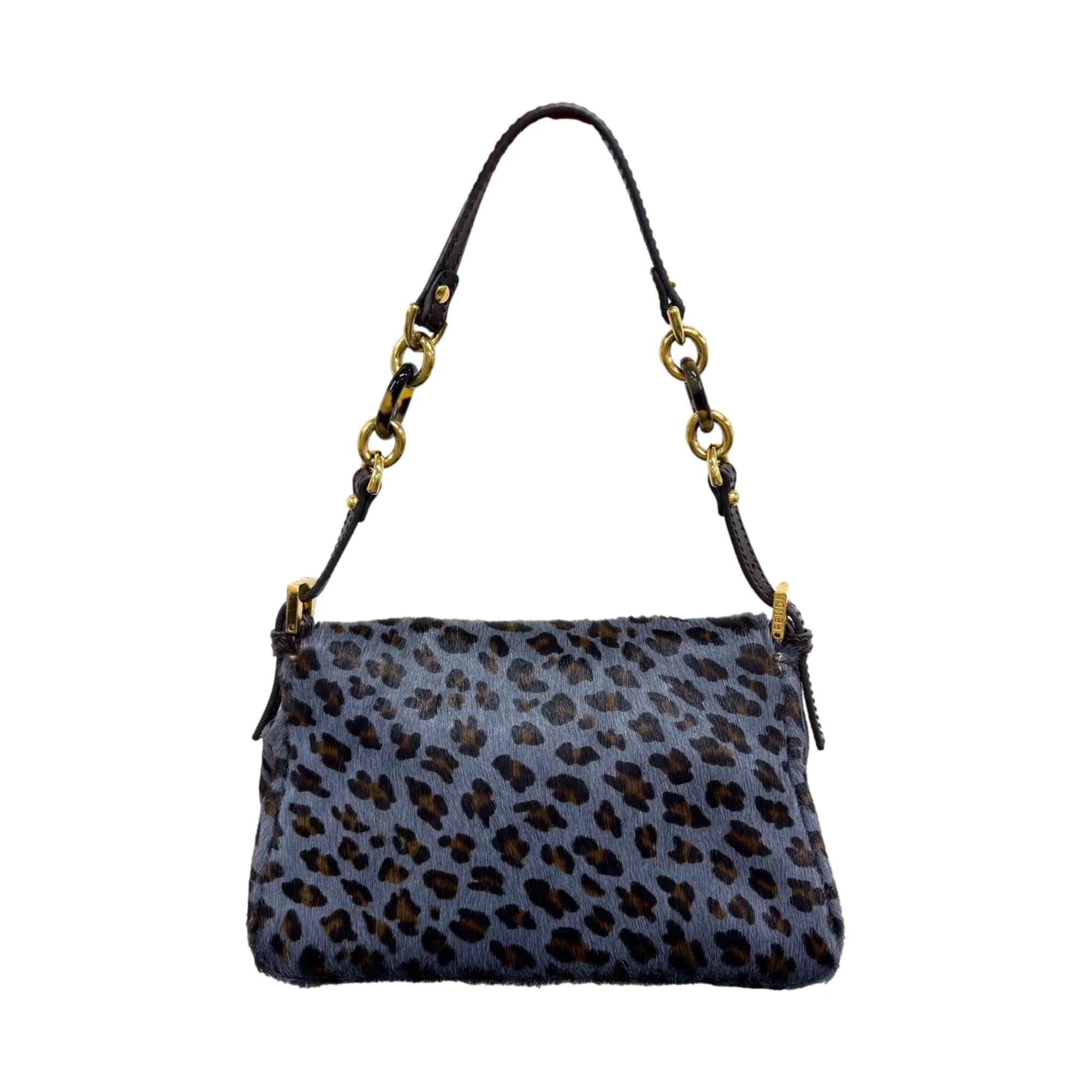Fendi Blue Cheetah Mama Mini Baguette Bag - Image 2