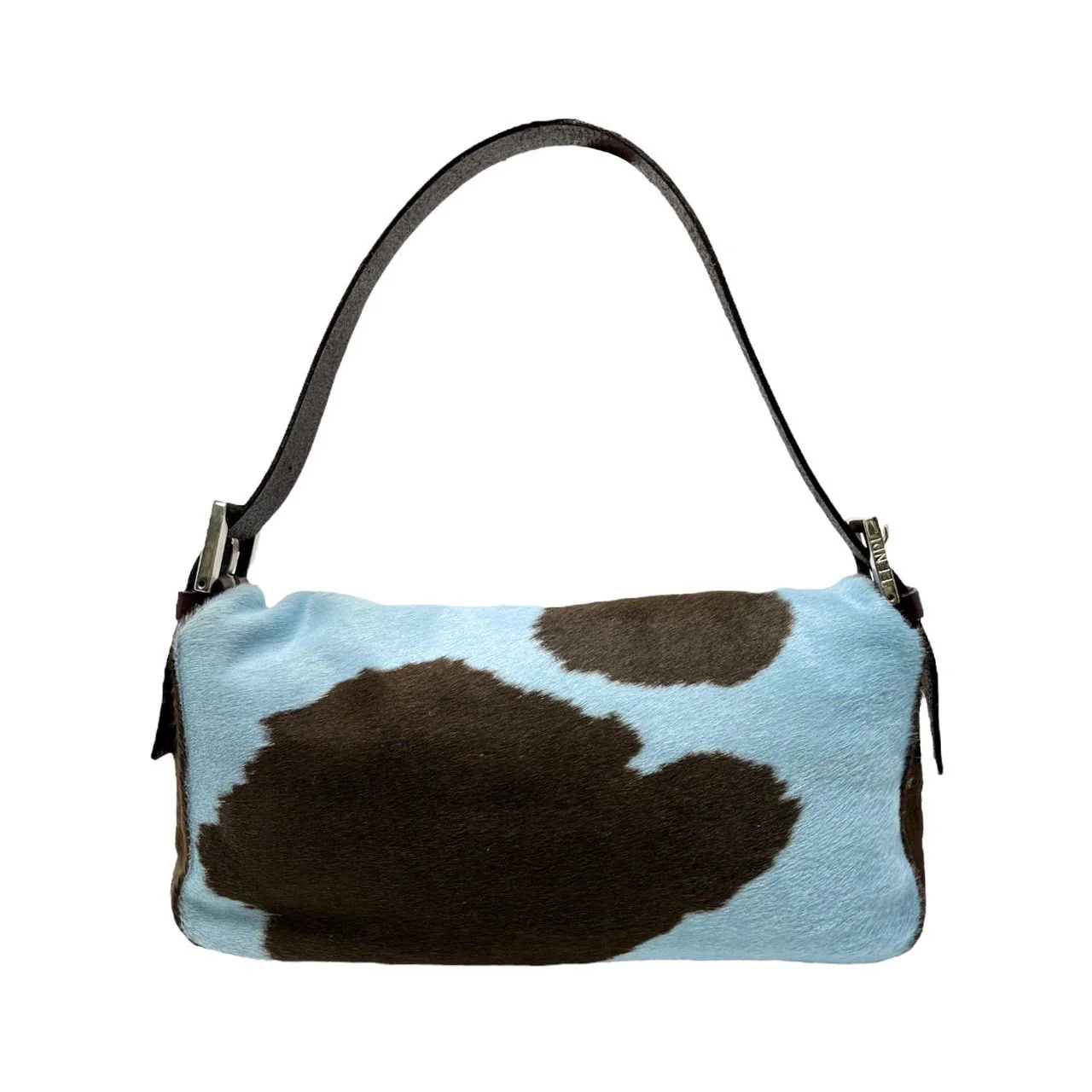 Fendi Blue Cow Print Baguette - Image 2