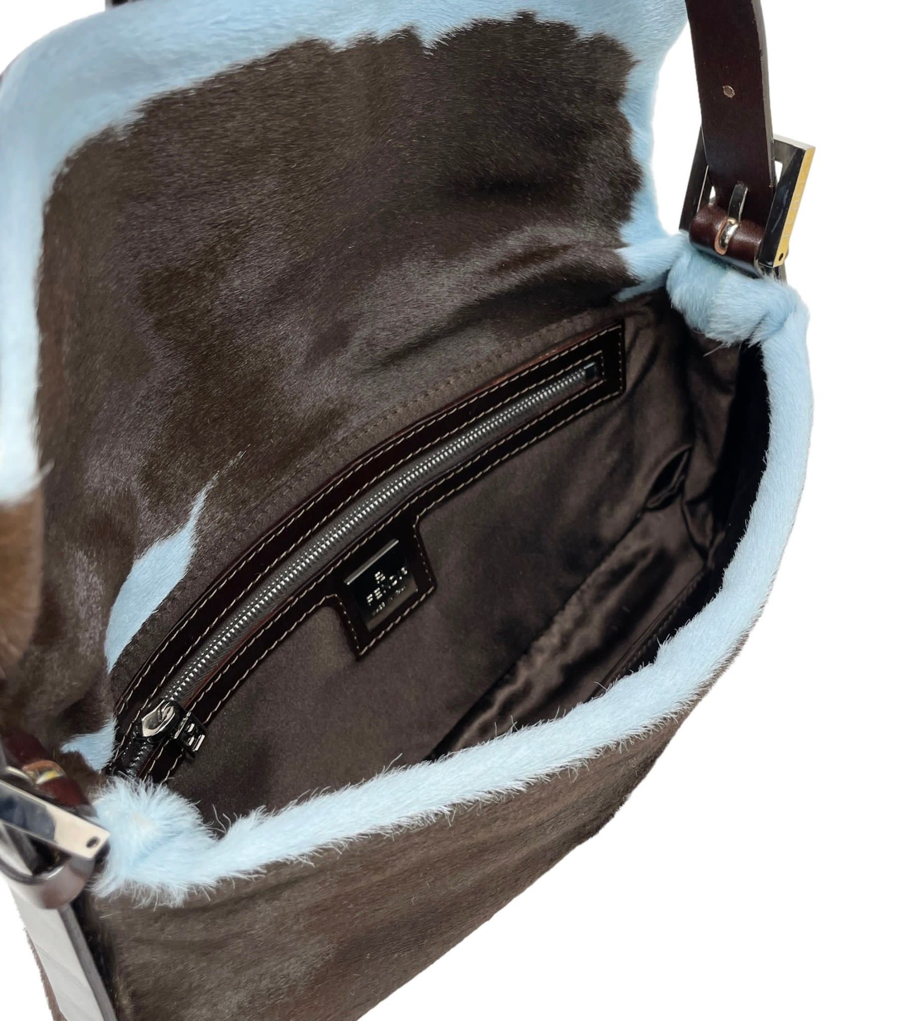 Fendi Blue Cow Print Baguette - Image 3