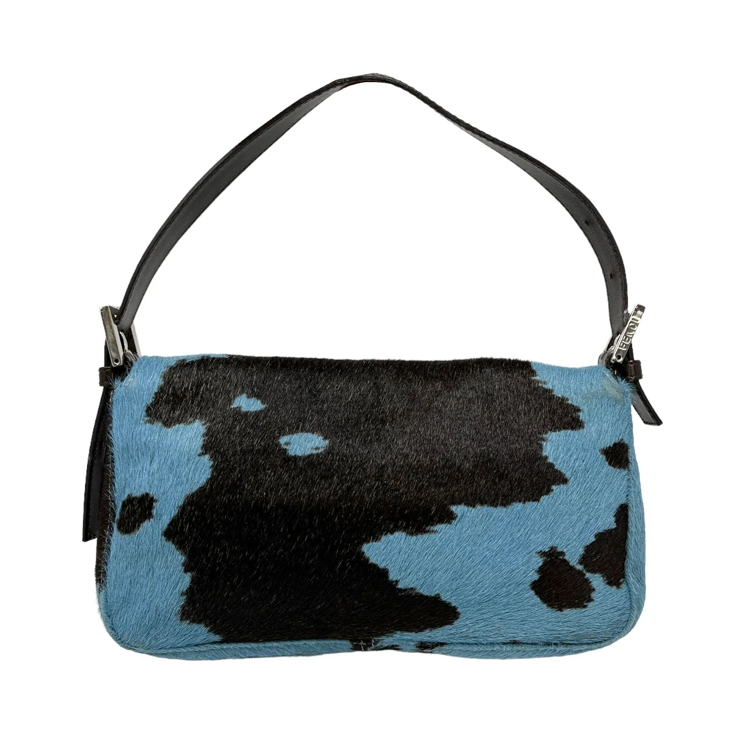 Fendi Blue Cow Print Baguette - Image 2
