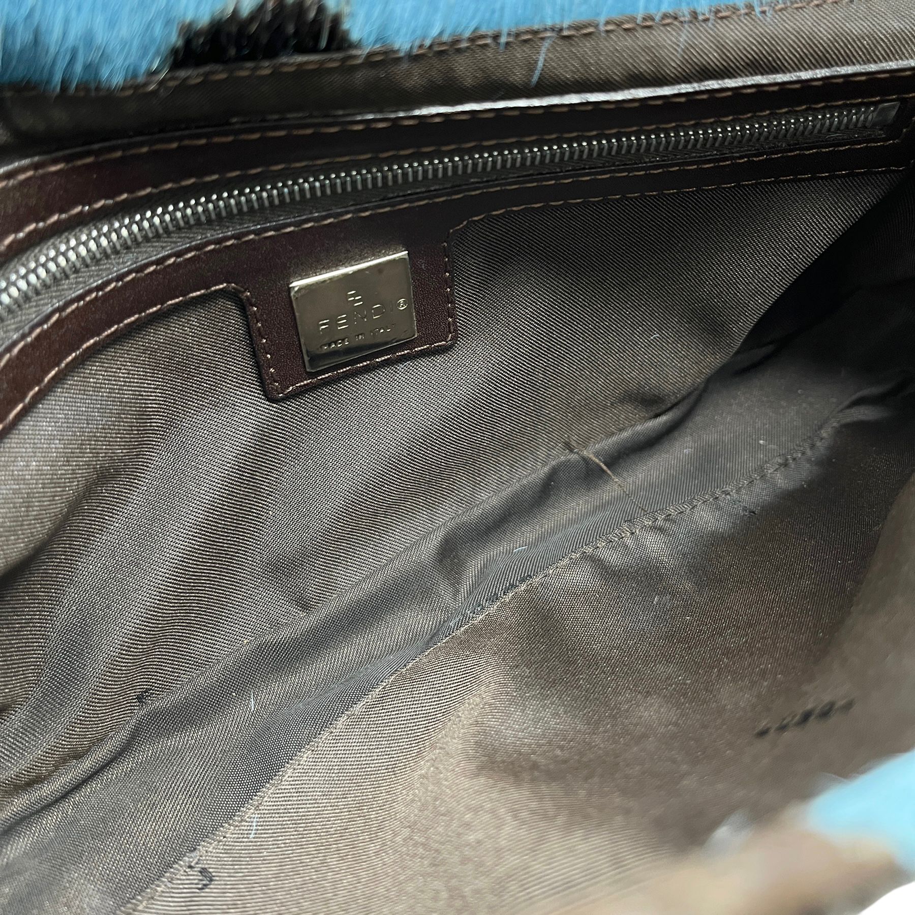 Fendi Blue Cow Print Baguette - Image 3
