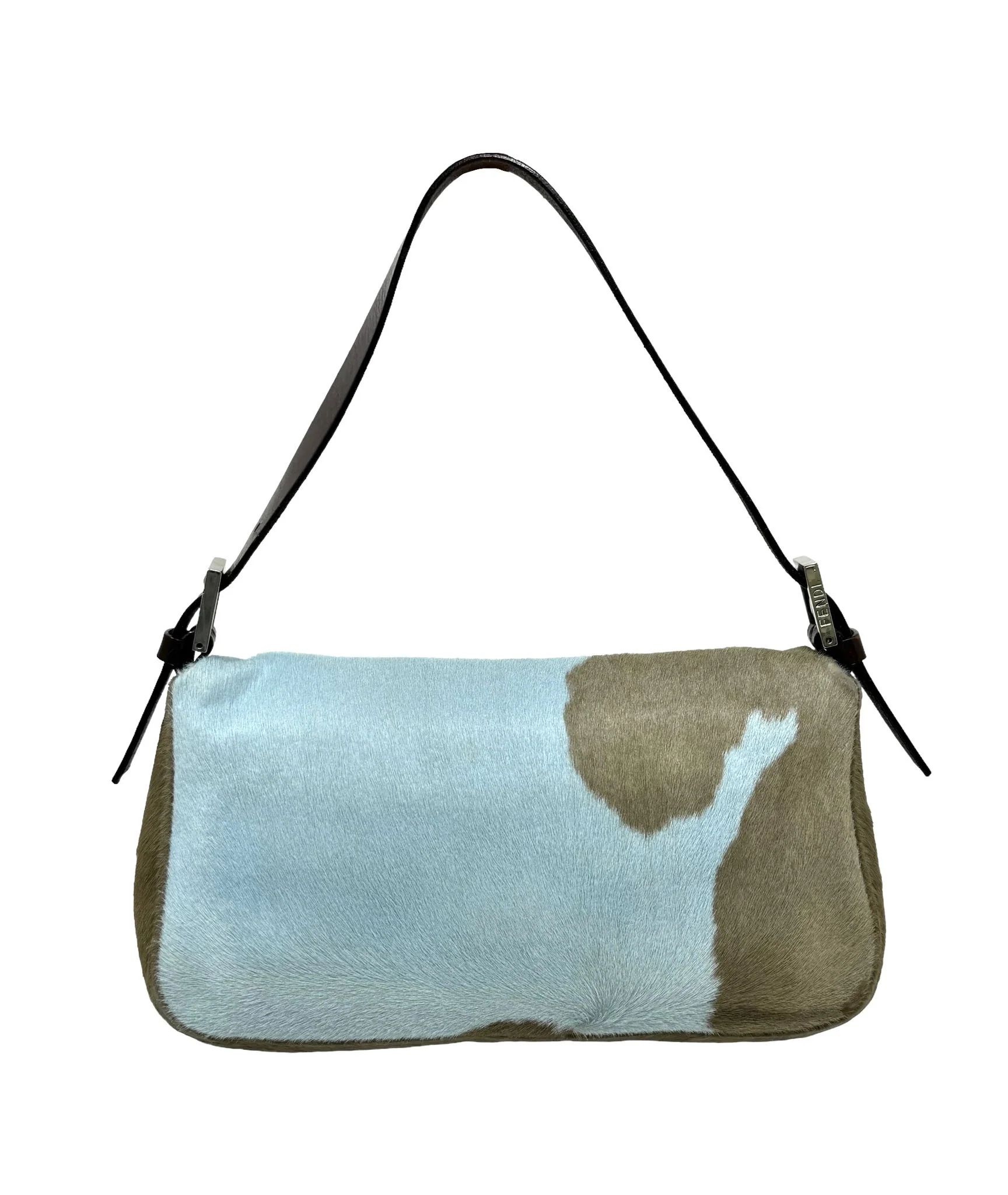 Fendi Blue Cow Print Baguette - Image 2