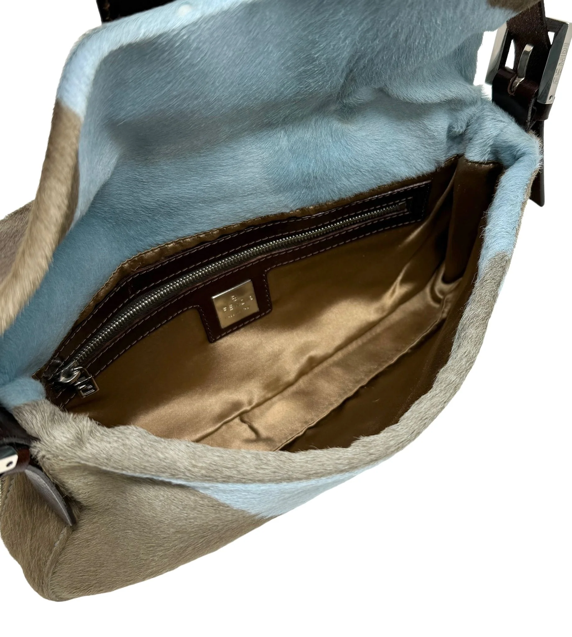 Fendi Blue Cow Print Baguette - Image 3
