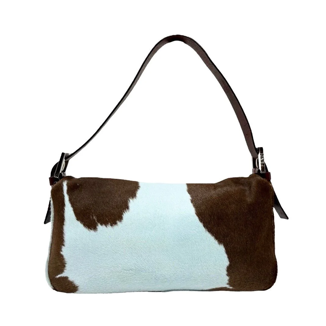 Fendi Blue Cow Print Baguette - Image 2
