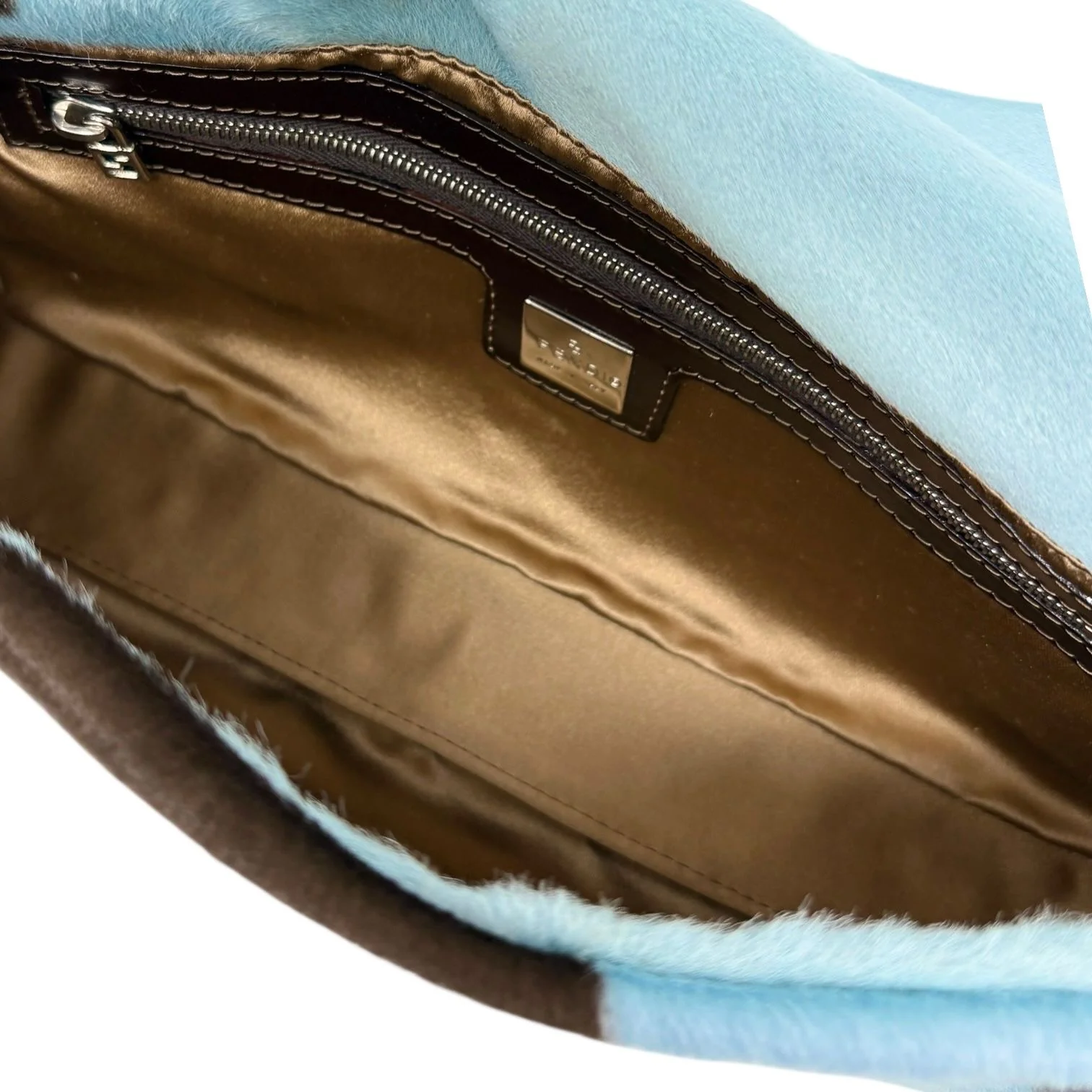 Fendi Blue Cow Print Baguette - Image 3