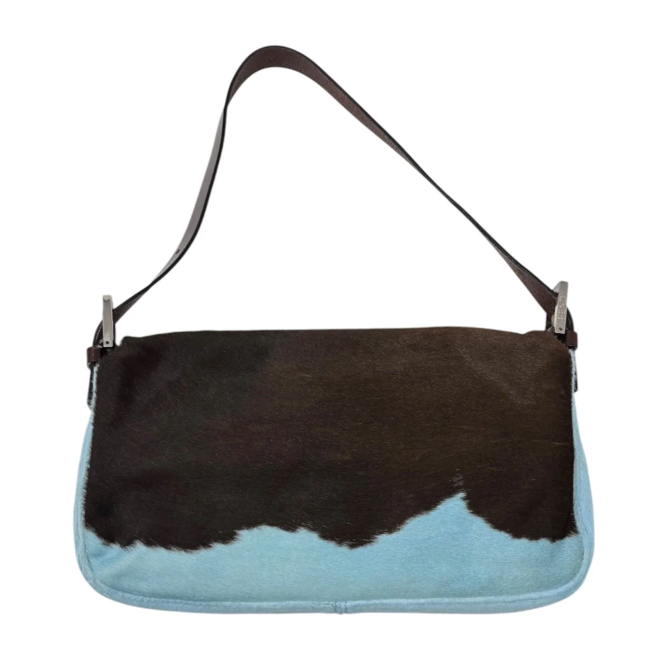 Fendi Blue Cow Print Baguette - Image 2