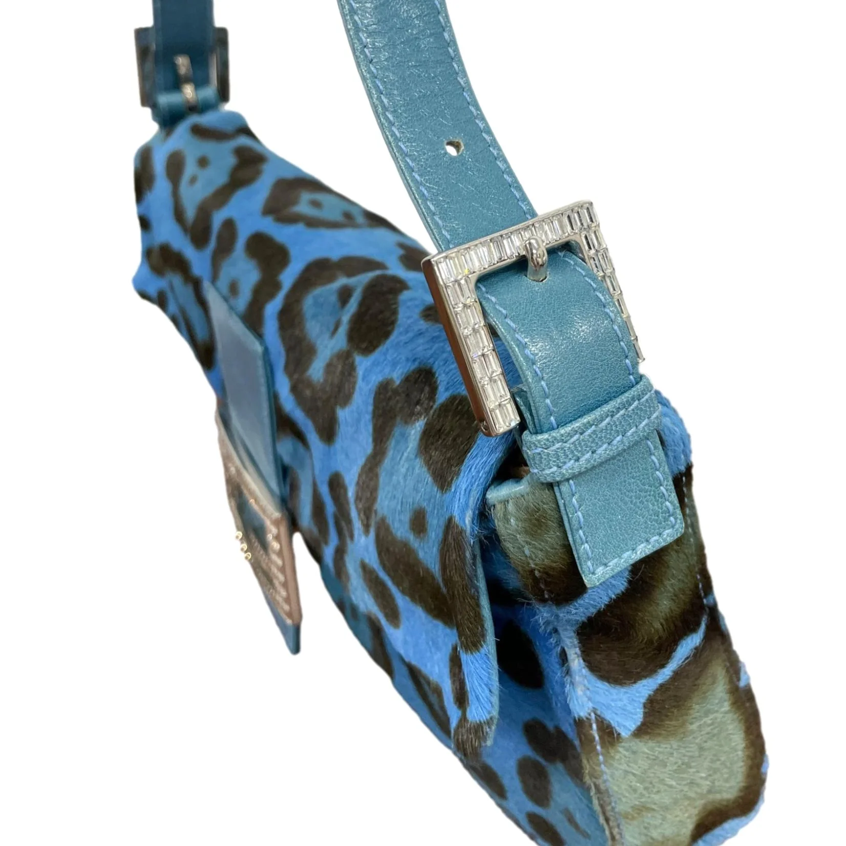 Fendi Blue Giraffe Rhinestone Baguette - Image 2