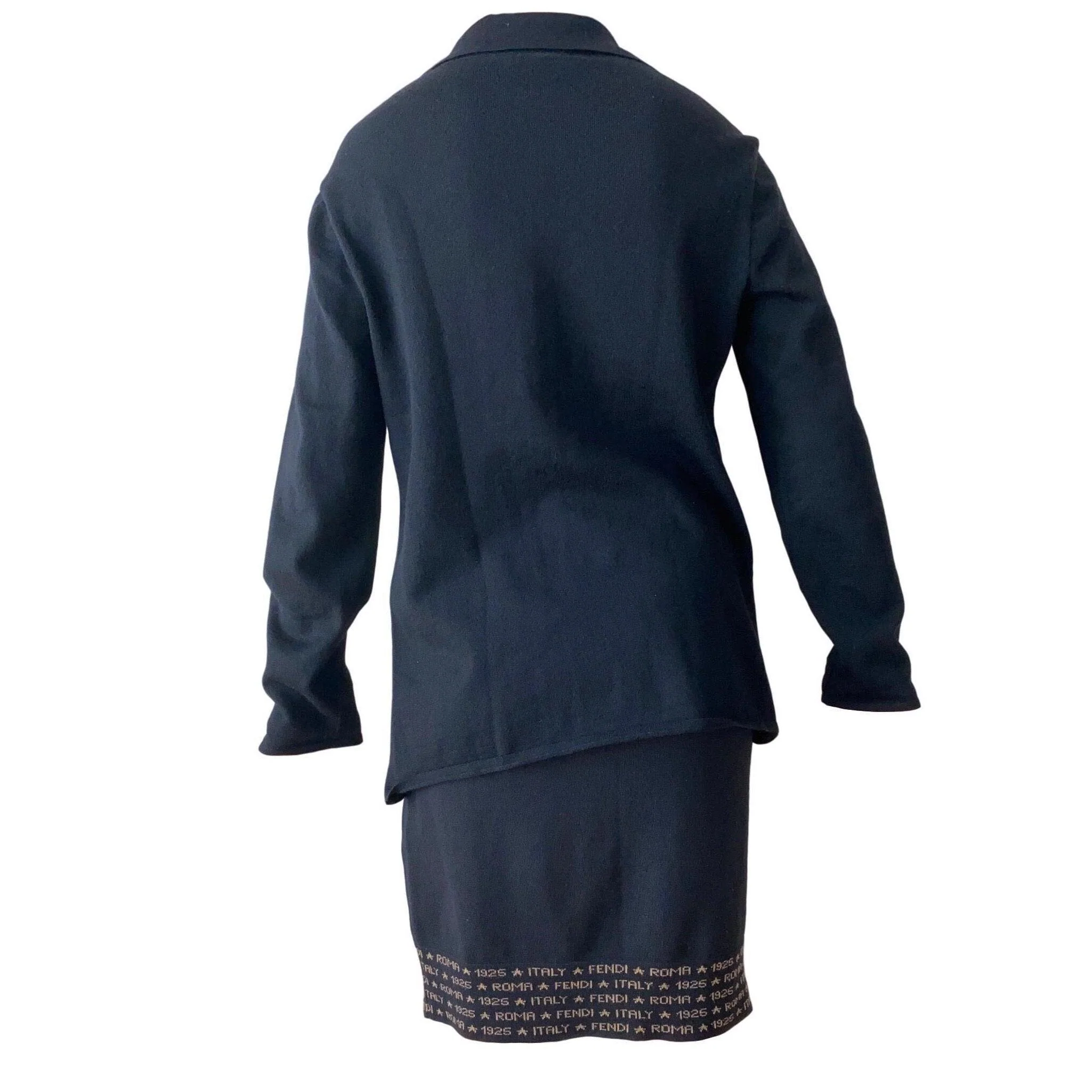 Fendi Blue Knit Logo Skirt Set - Image 2