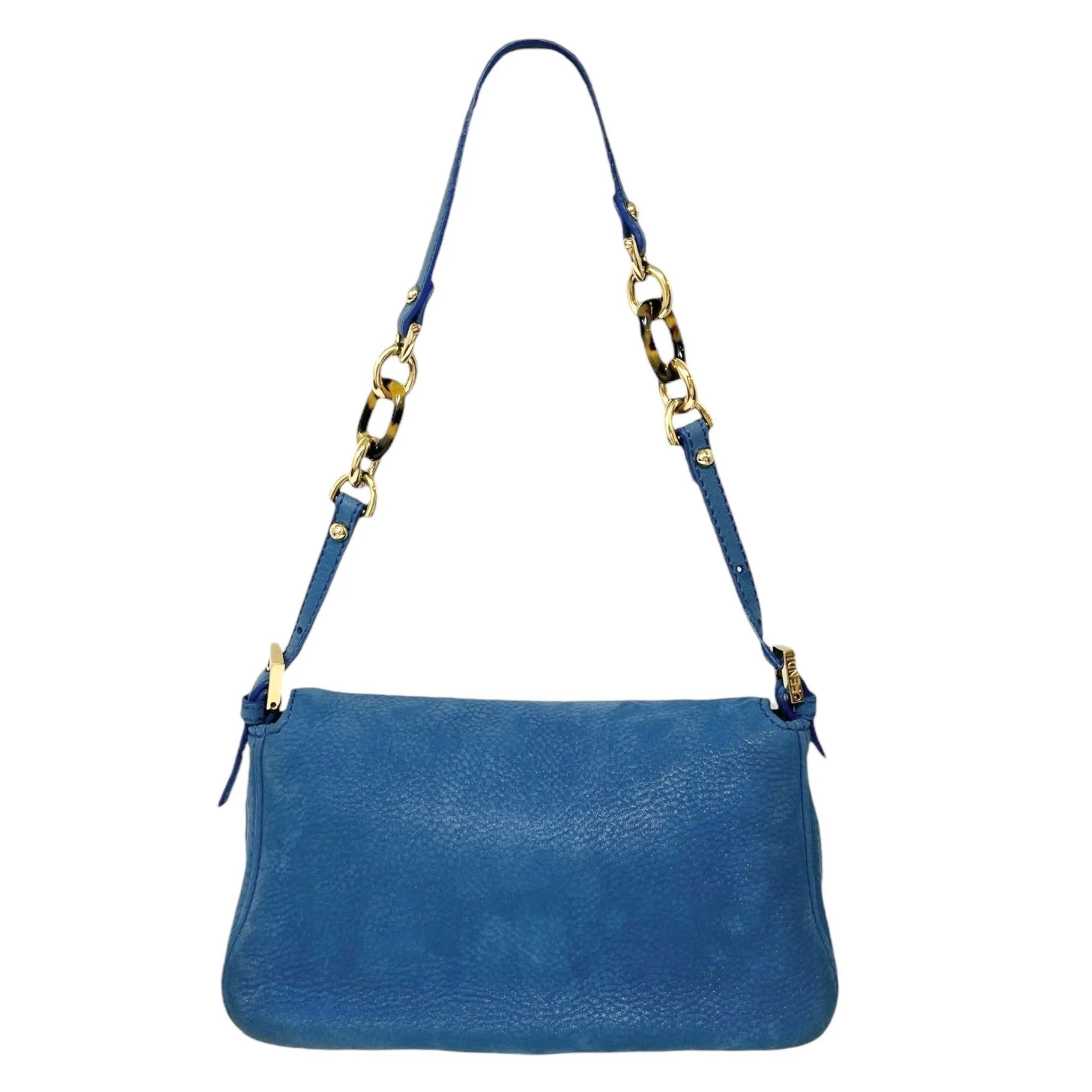 Fendi Blue Leather Mini Mamma Baguette Bag - Image 2