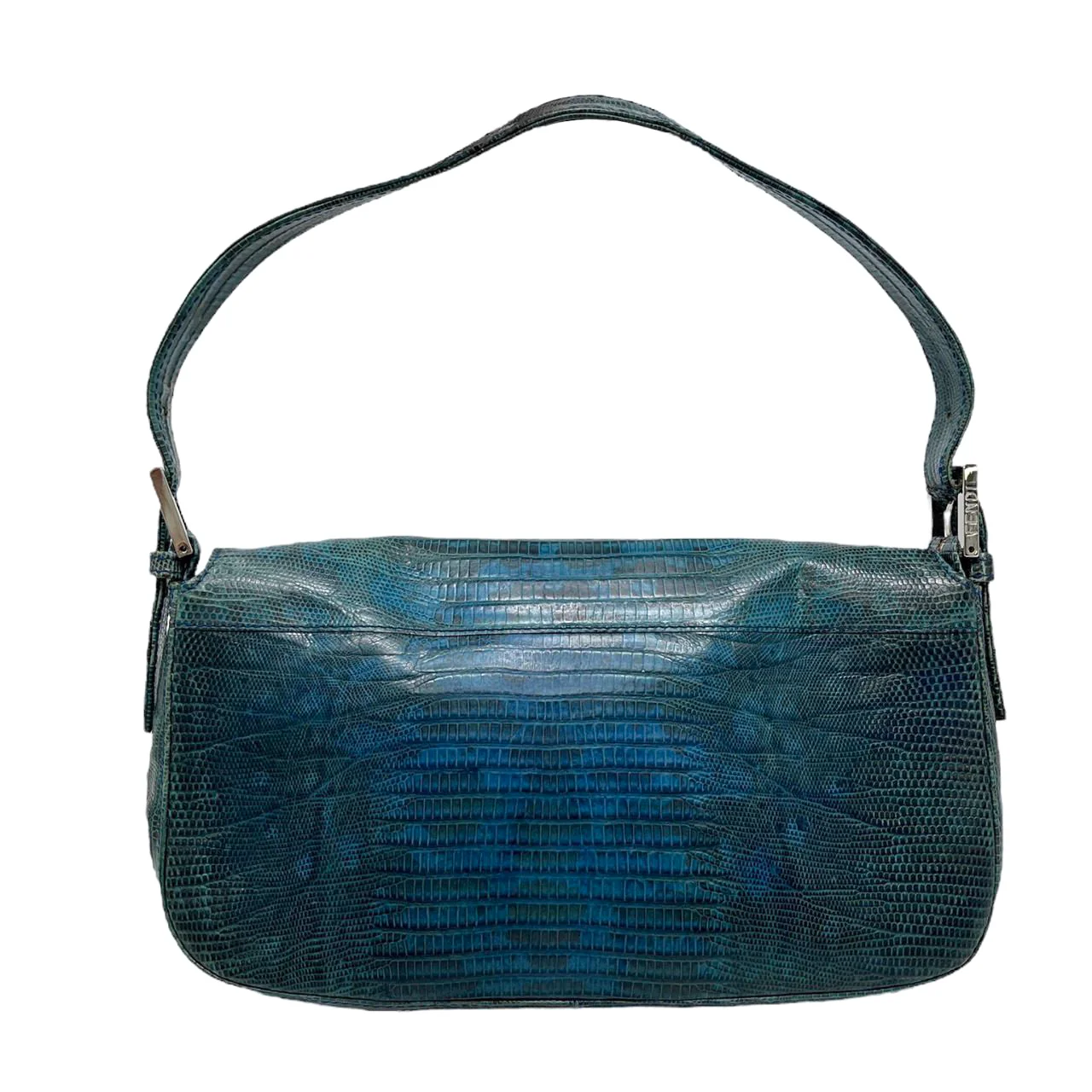 Fendi Blue Lizard Baguette Bag - Image 2