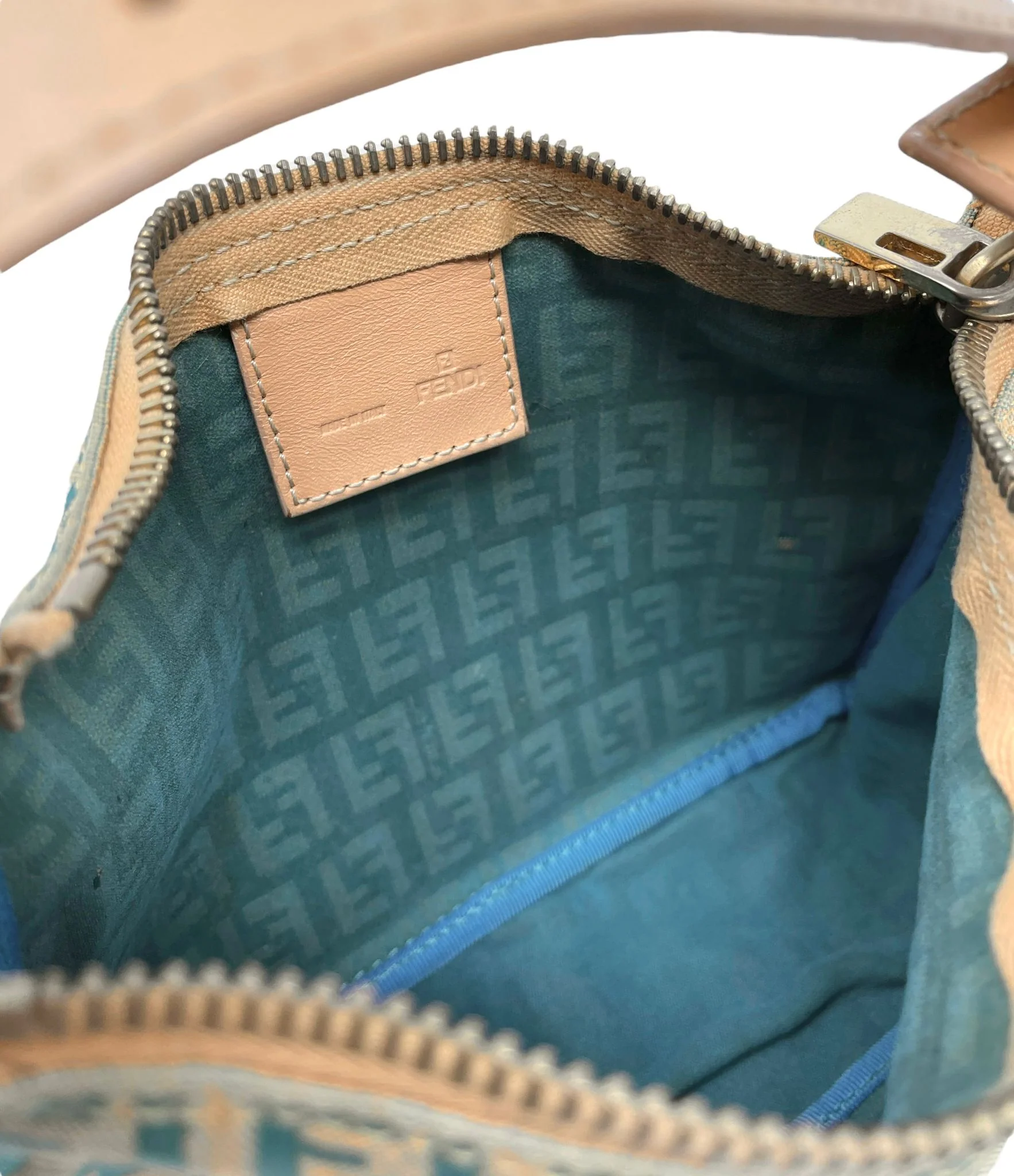 Fendi Blue Logo Mini Top Handle Bag - Image 2