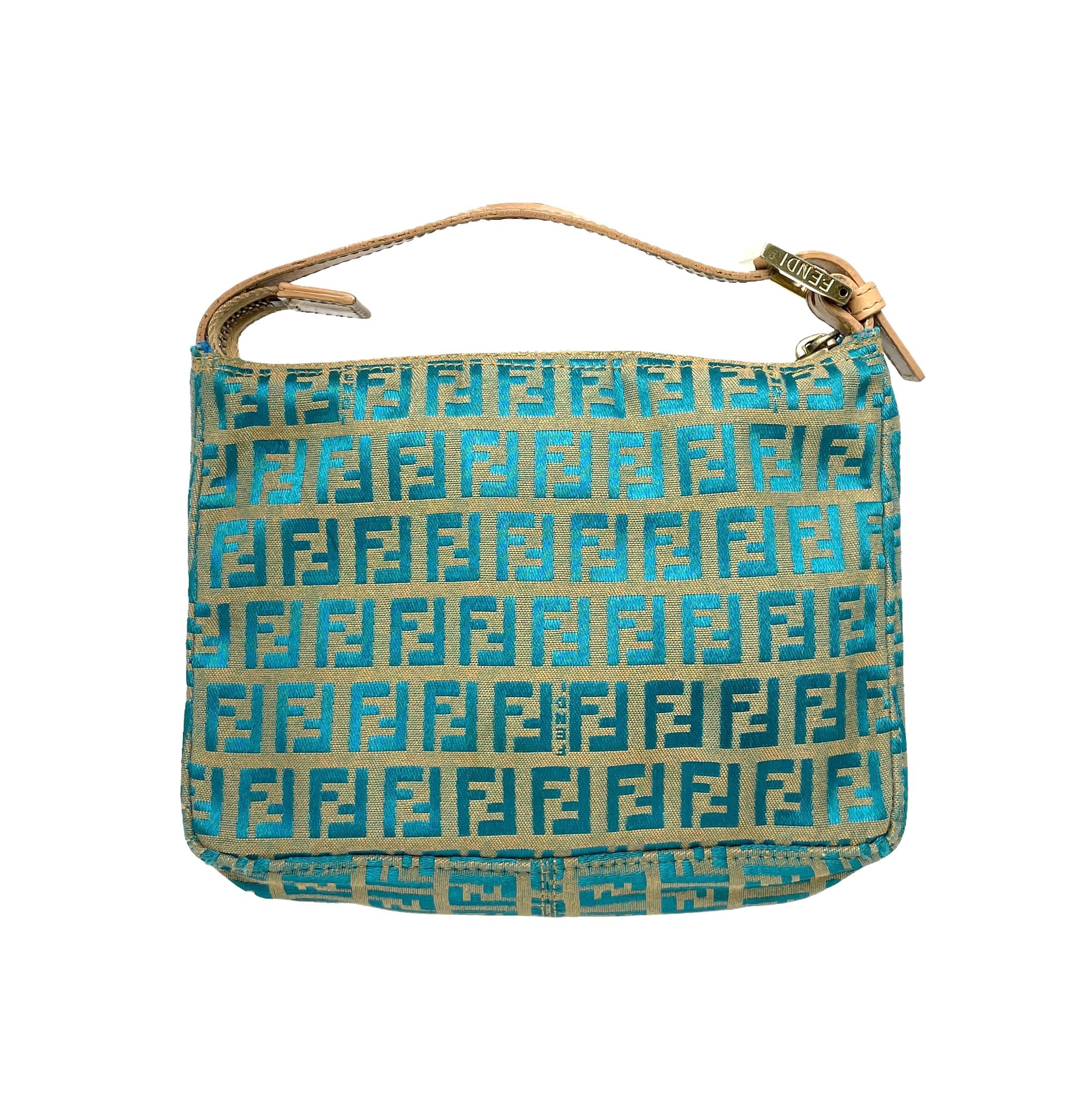 Fendi Blue Logo Mini Top Handle Bag - Image 3