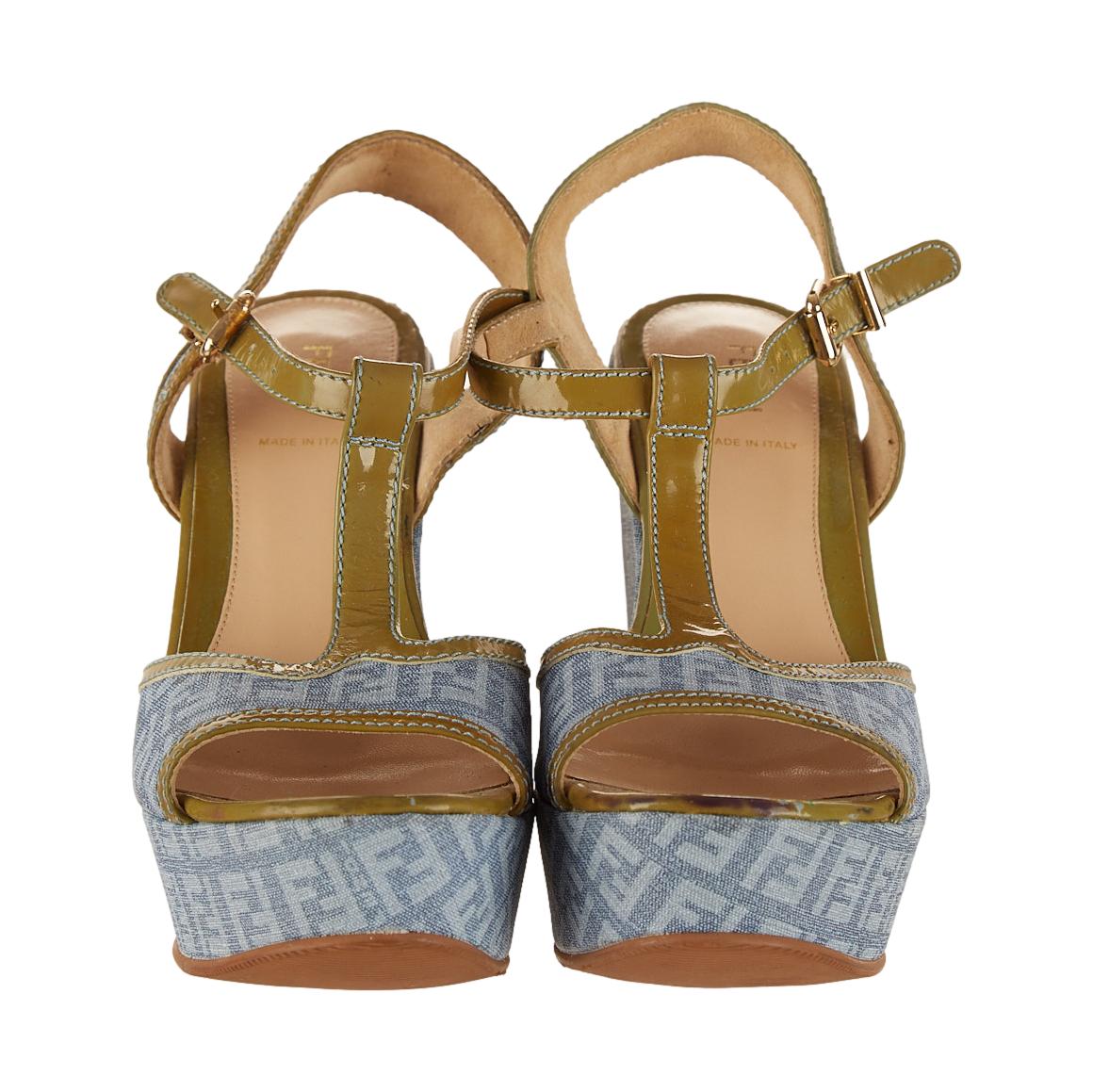 Fendi Blue Logo Wedge - Image 2