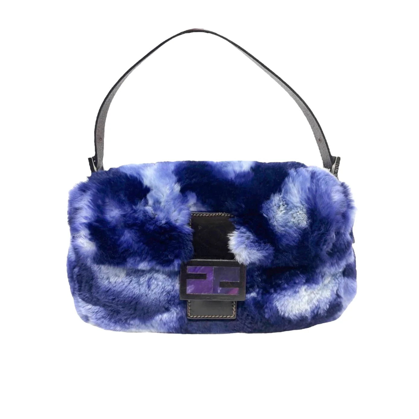 Fendi Blue Tie-Dye Fur Baguette