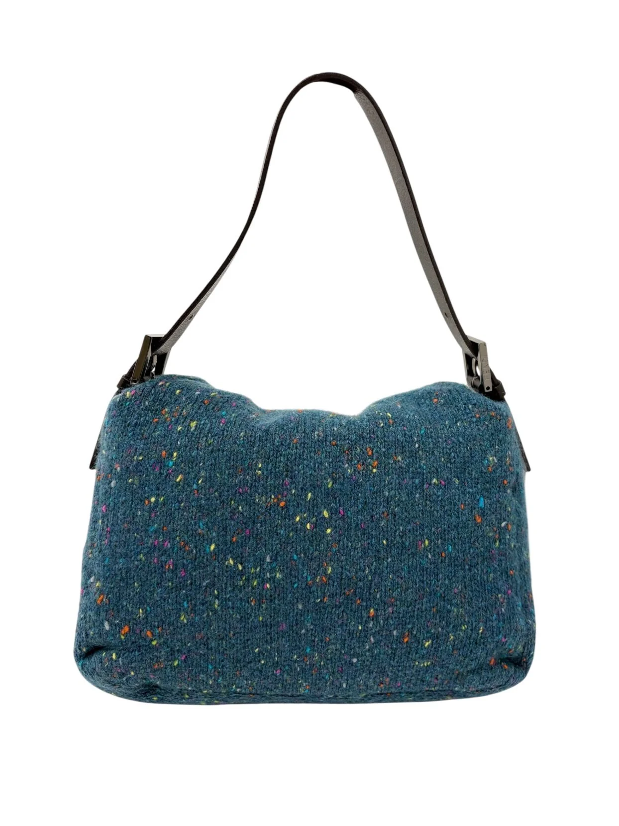 Fendi Blue Wool Mama Baguette Bag - Image 2