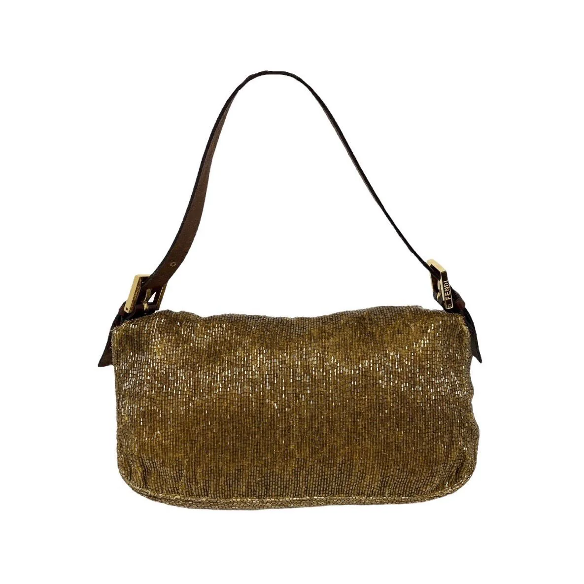 Fendi Bronze Beaded Baguette Bag - Image 2