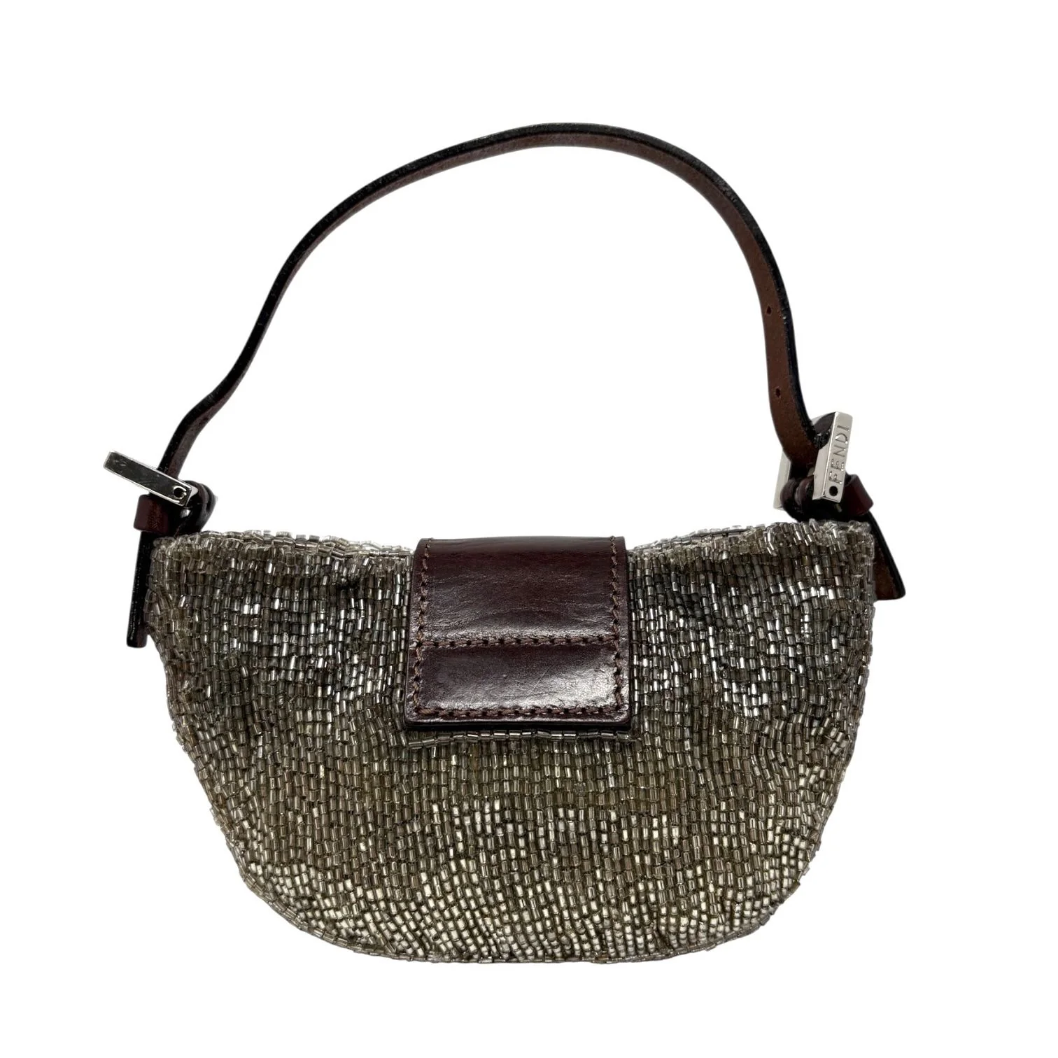 Fendi Bronze Beaded Croissant Bag - Image 2