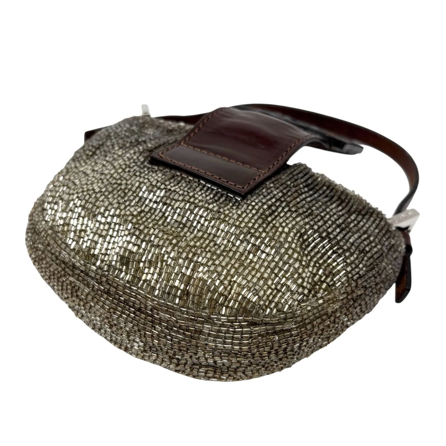 Fendi Bronze Beaded Croissant Bag - Image 3