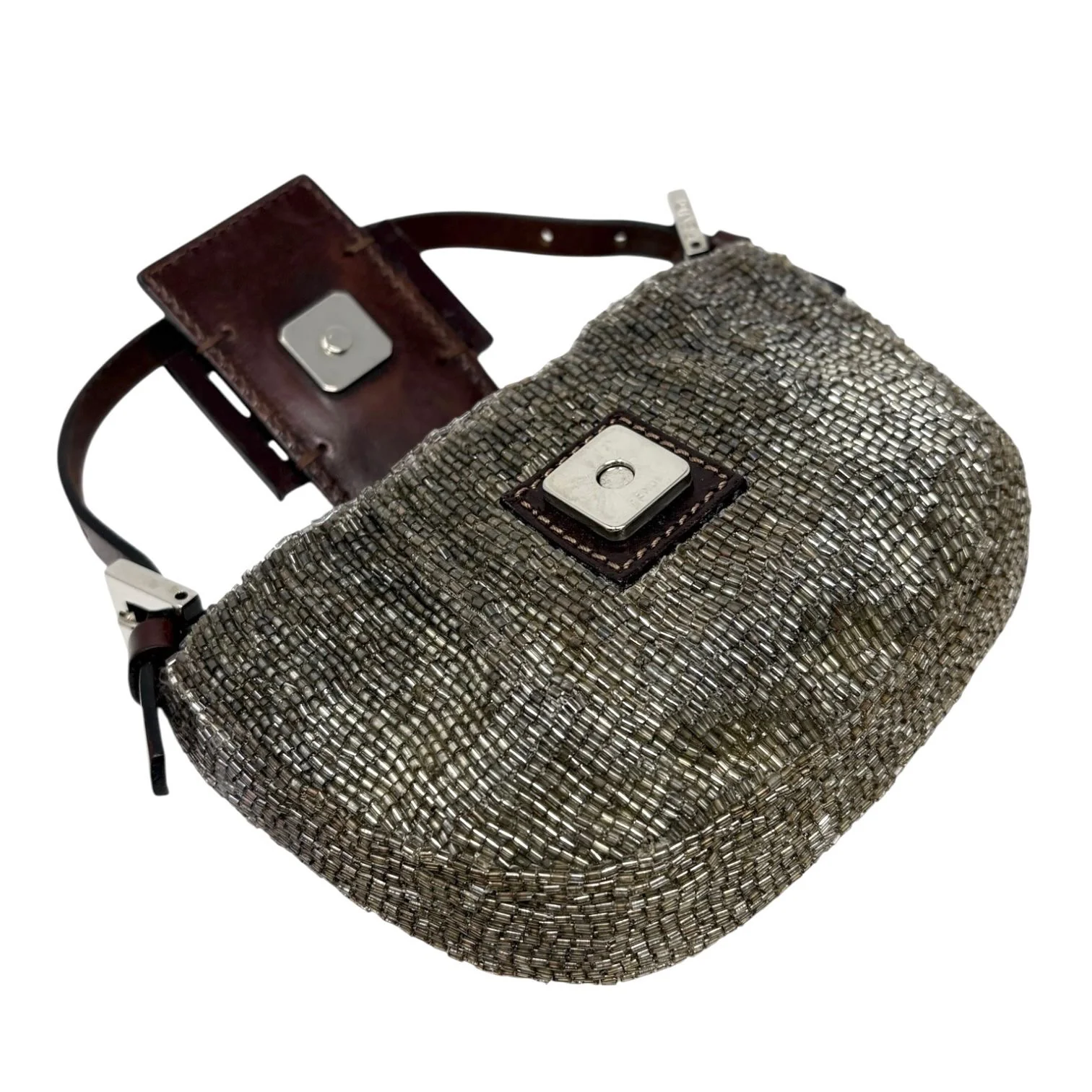 Fendi Bronze Beaded Croissant Bag - Image 4