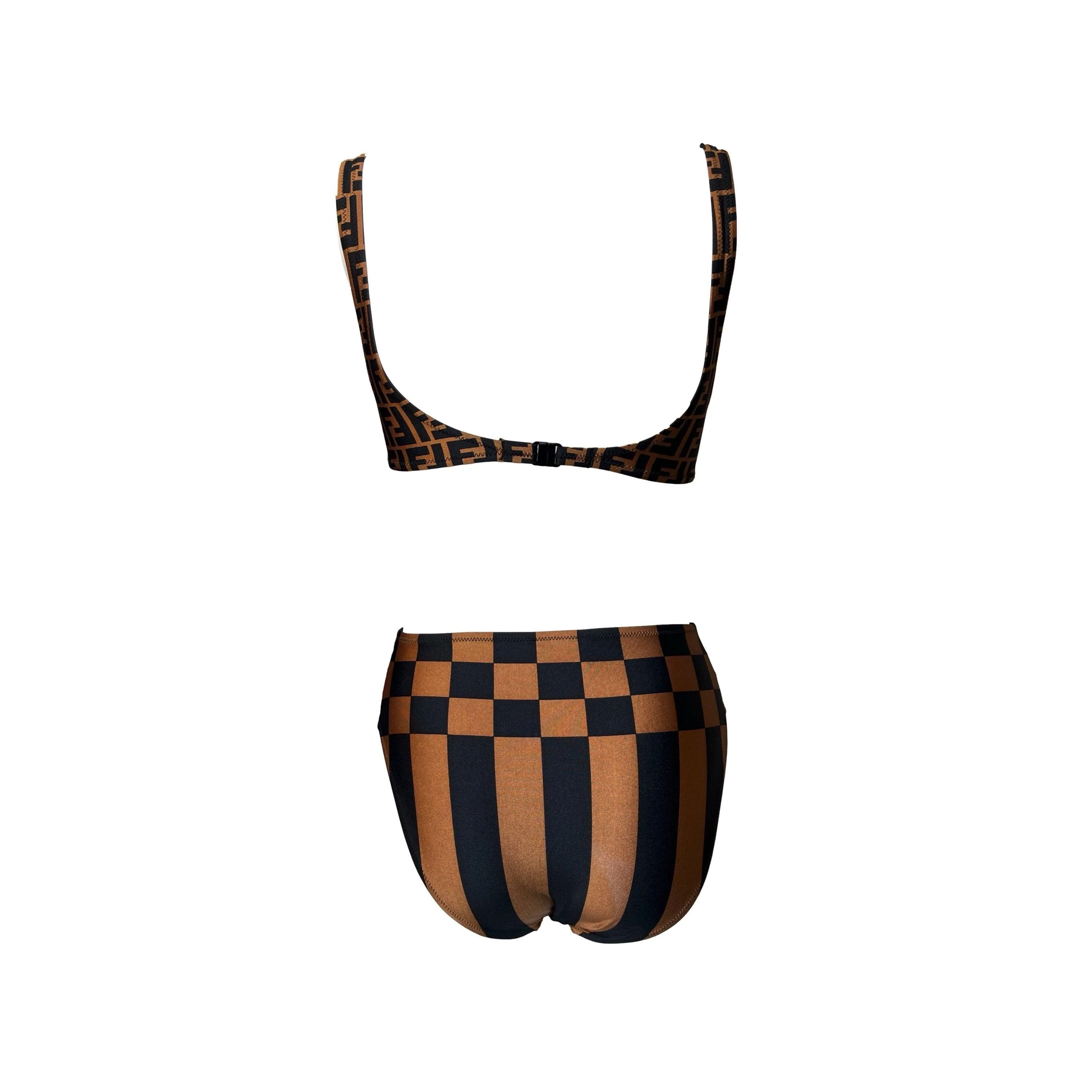 Fendi Bronze Monogram High Waisted Bikini - Image 2