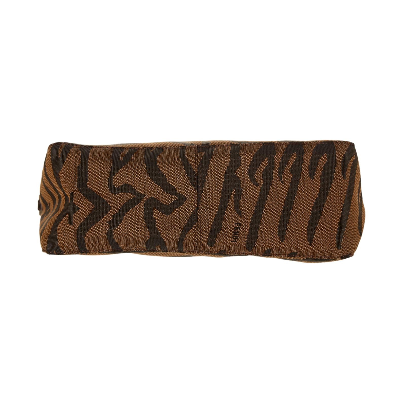 Fendi Brown Animal Print Shoulder Bag - Image 3