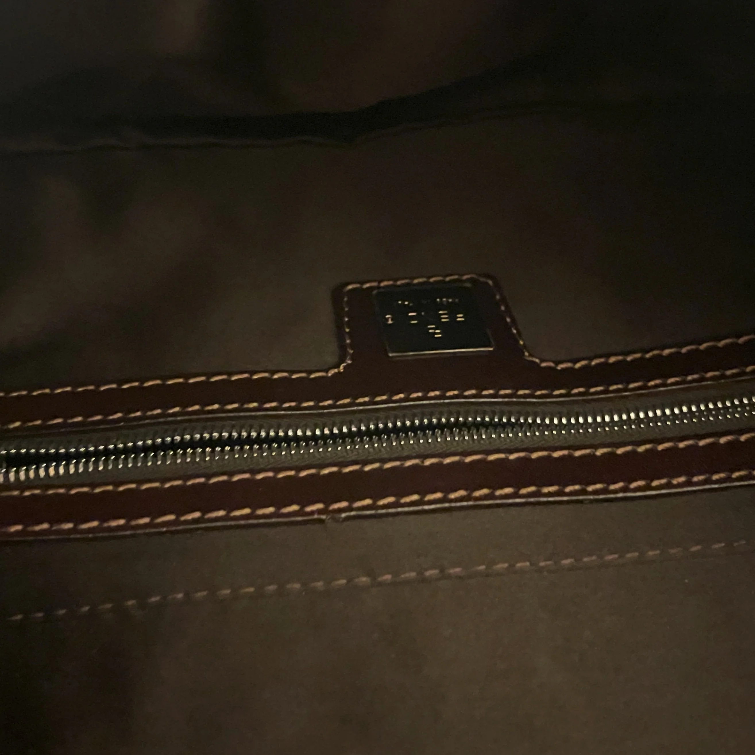 Fendi Brown Beaded Baguette Bag - Image 3