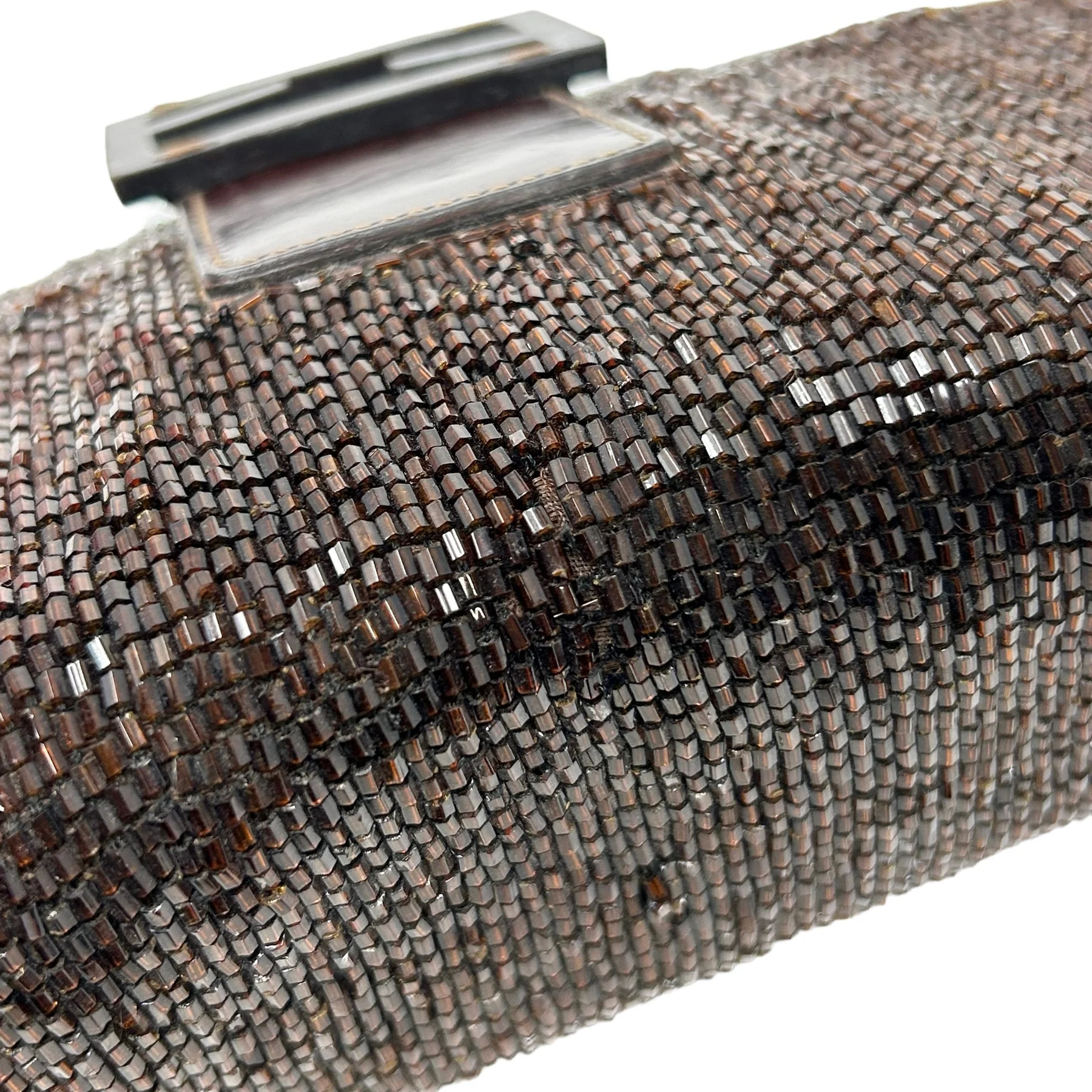 Fendi Brown Beaded Baguette Bag - Image 5