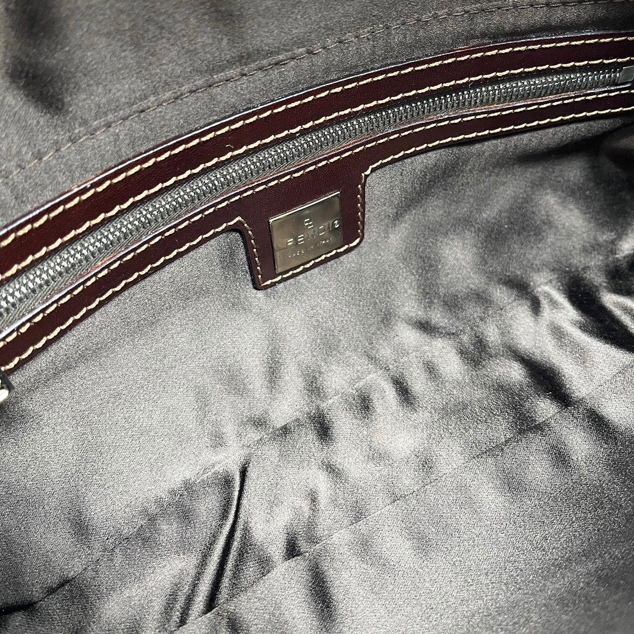 Fendi Brown Beaded Baguette Bag - Image 3