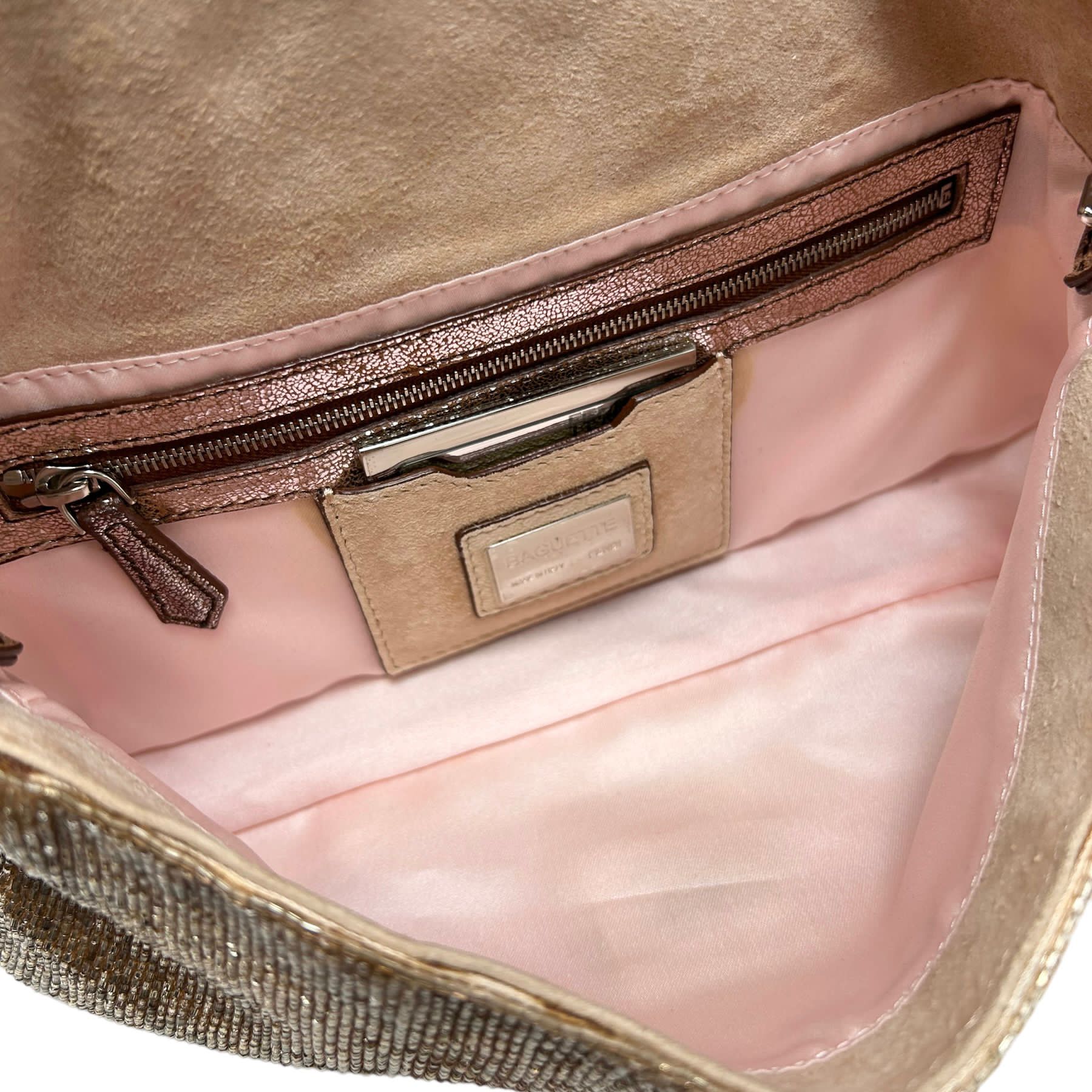 Fendi Bronze Beaded Baguette Bag - Image 3