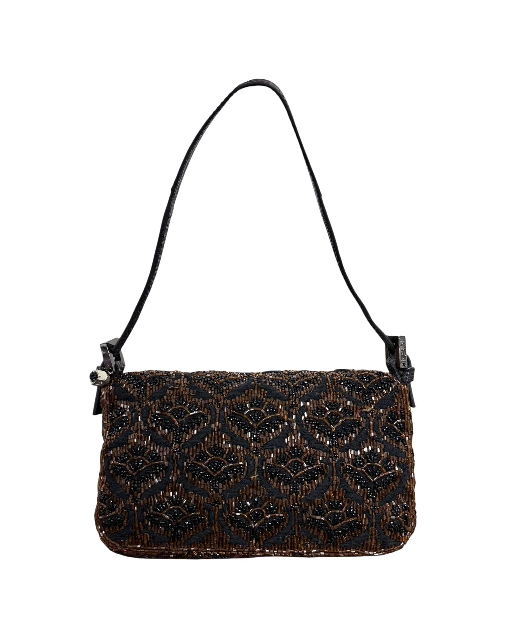 Fendi Brown Beaded Mini Baguette - Image 2