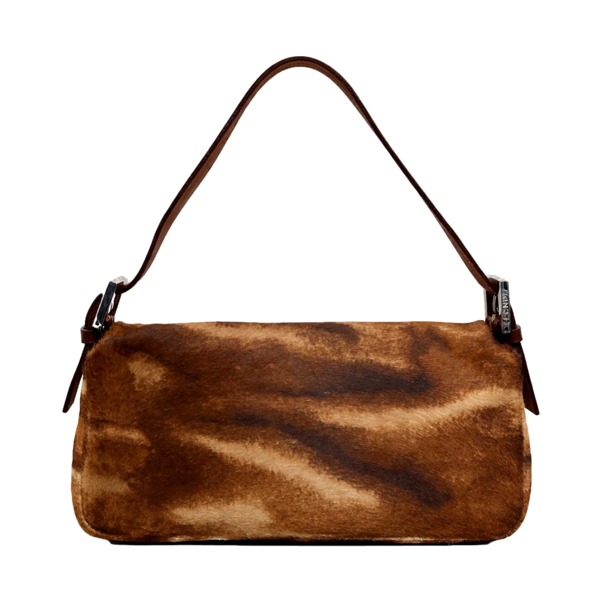Fendi Brown Calf-Hair Baguette Bag - Image 2