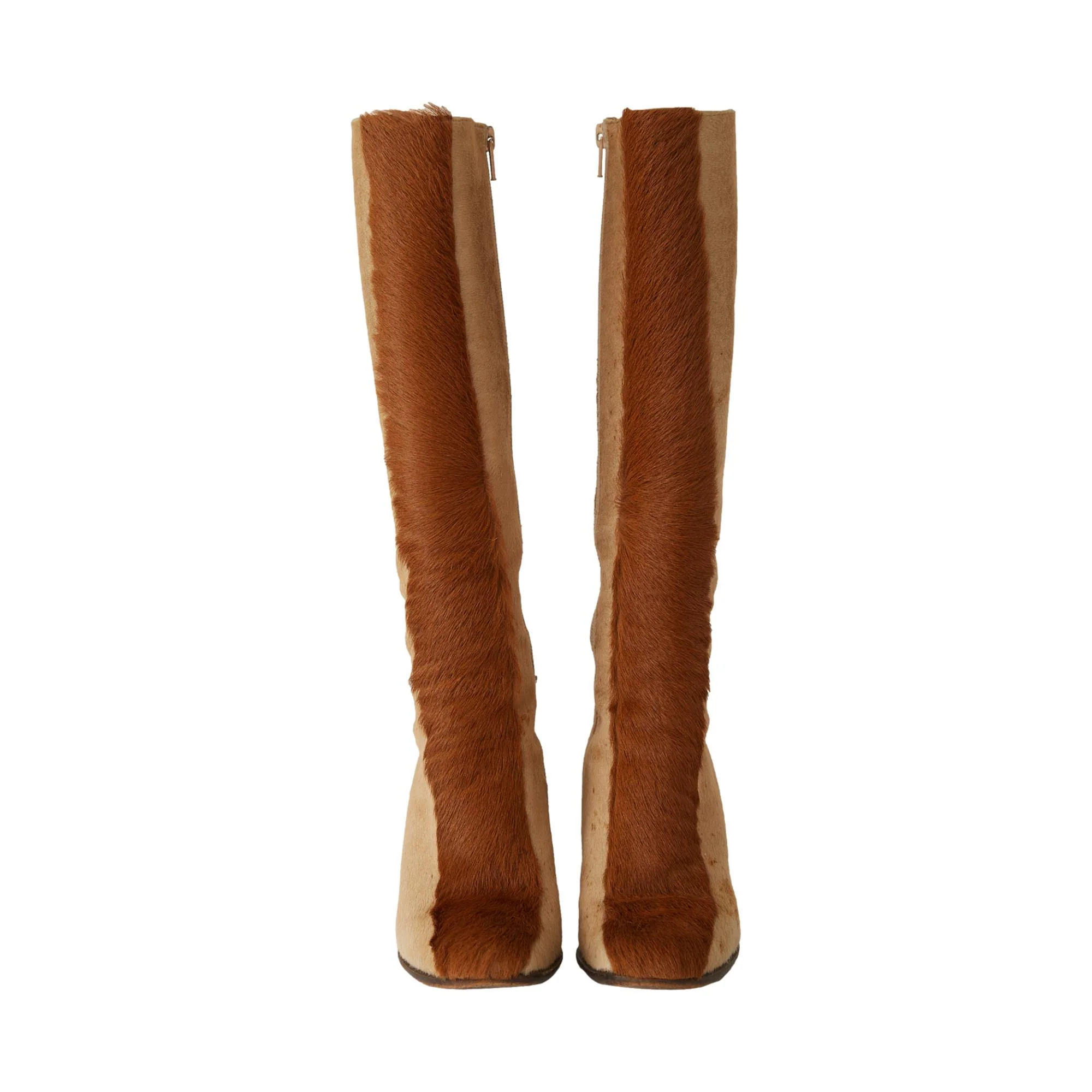 Fendi Brown Calf Hair Boots - Image 2