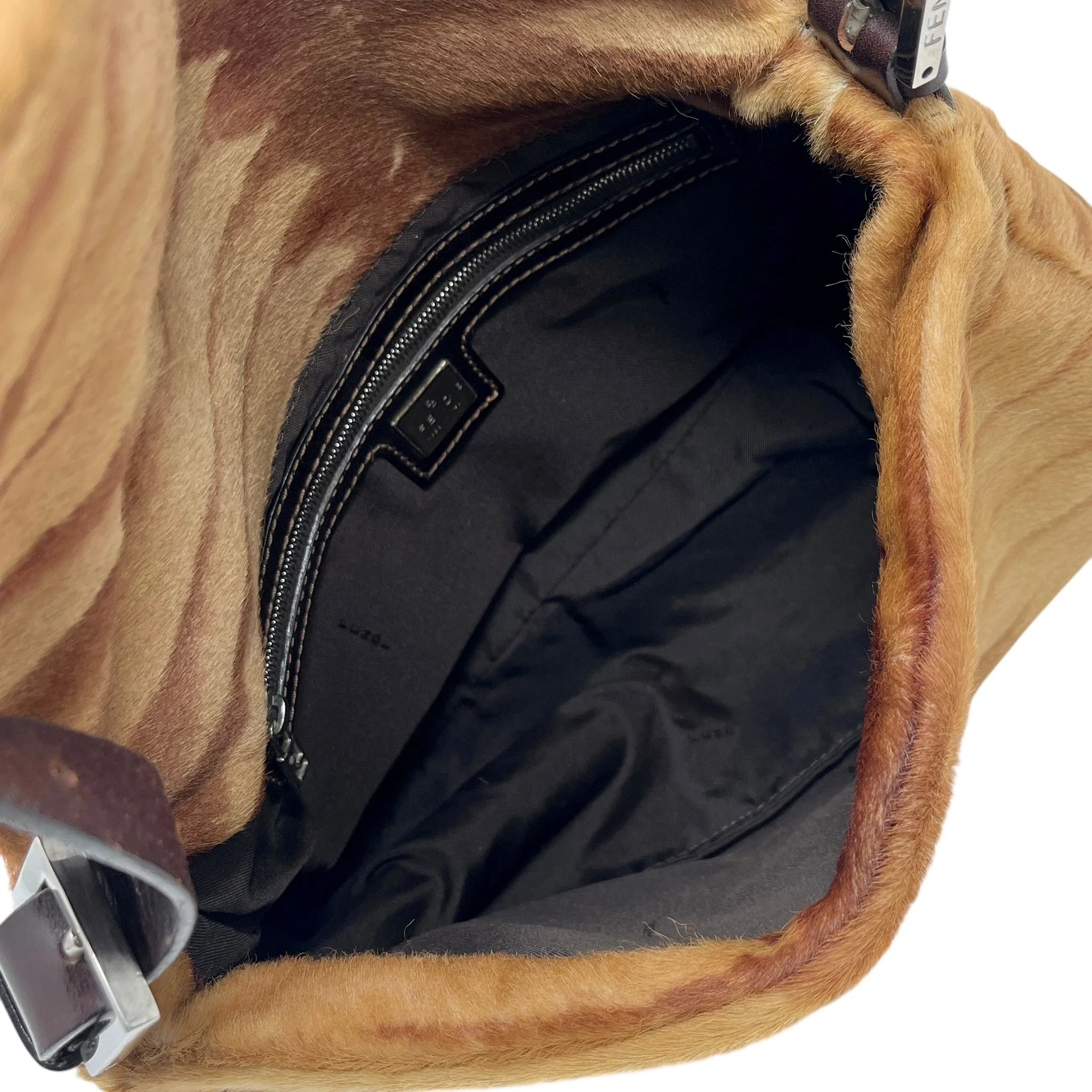 Fendi Brown Calf-Hair Mamma Baguette Bag - Image 3