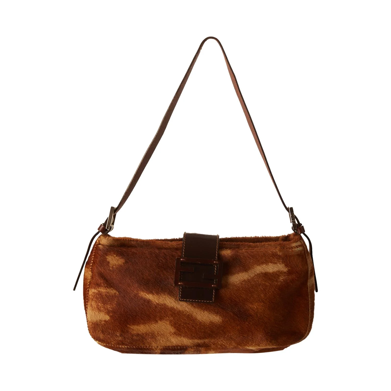 Fendi Brown Calf Hair Shoulder Bag