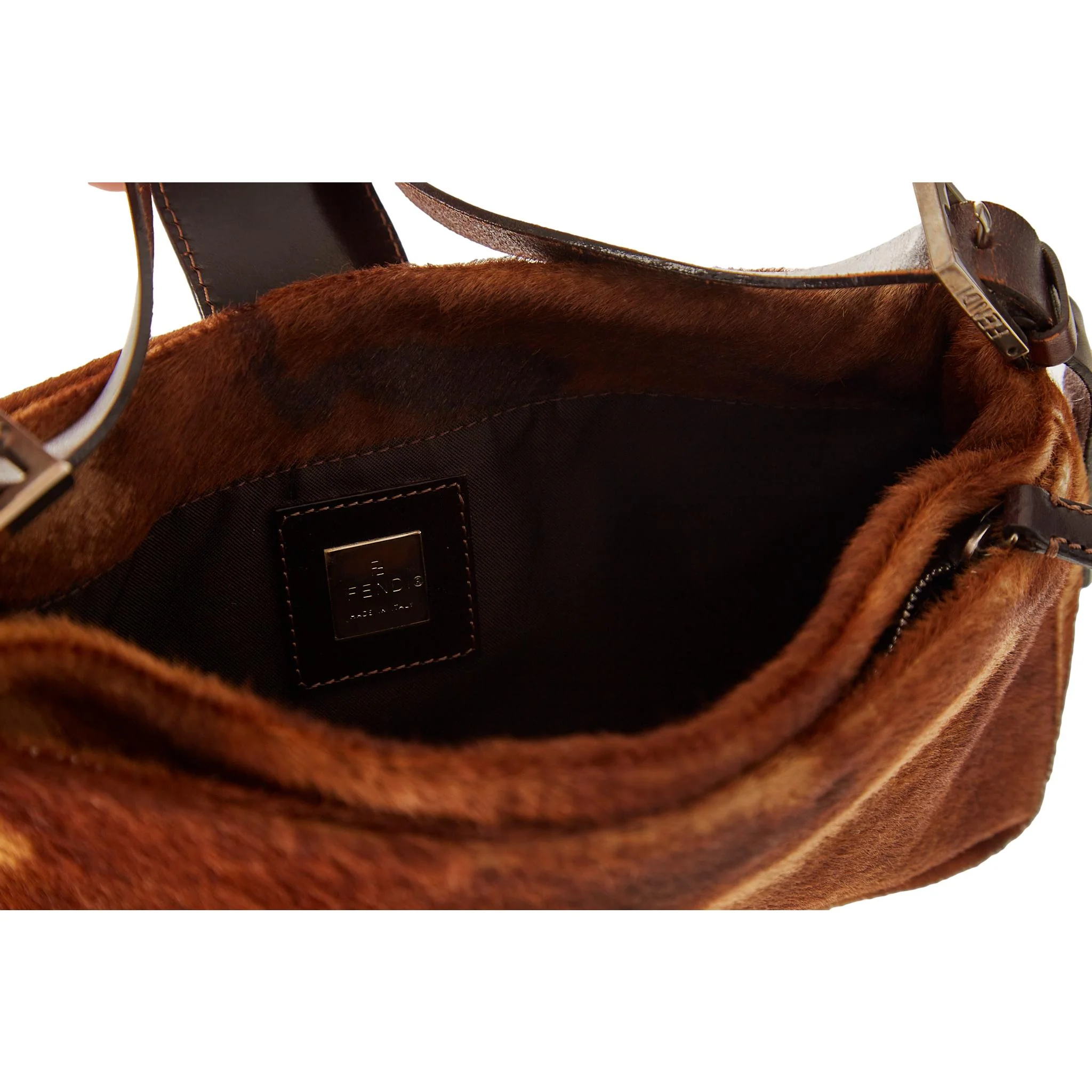 Fendi Brown Calf Hair Shoulder Bag - Image 4